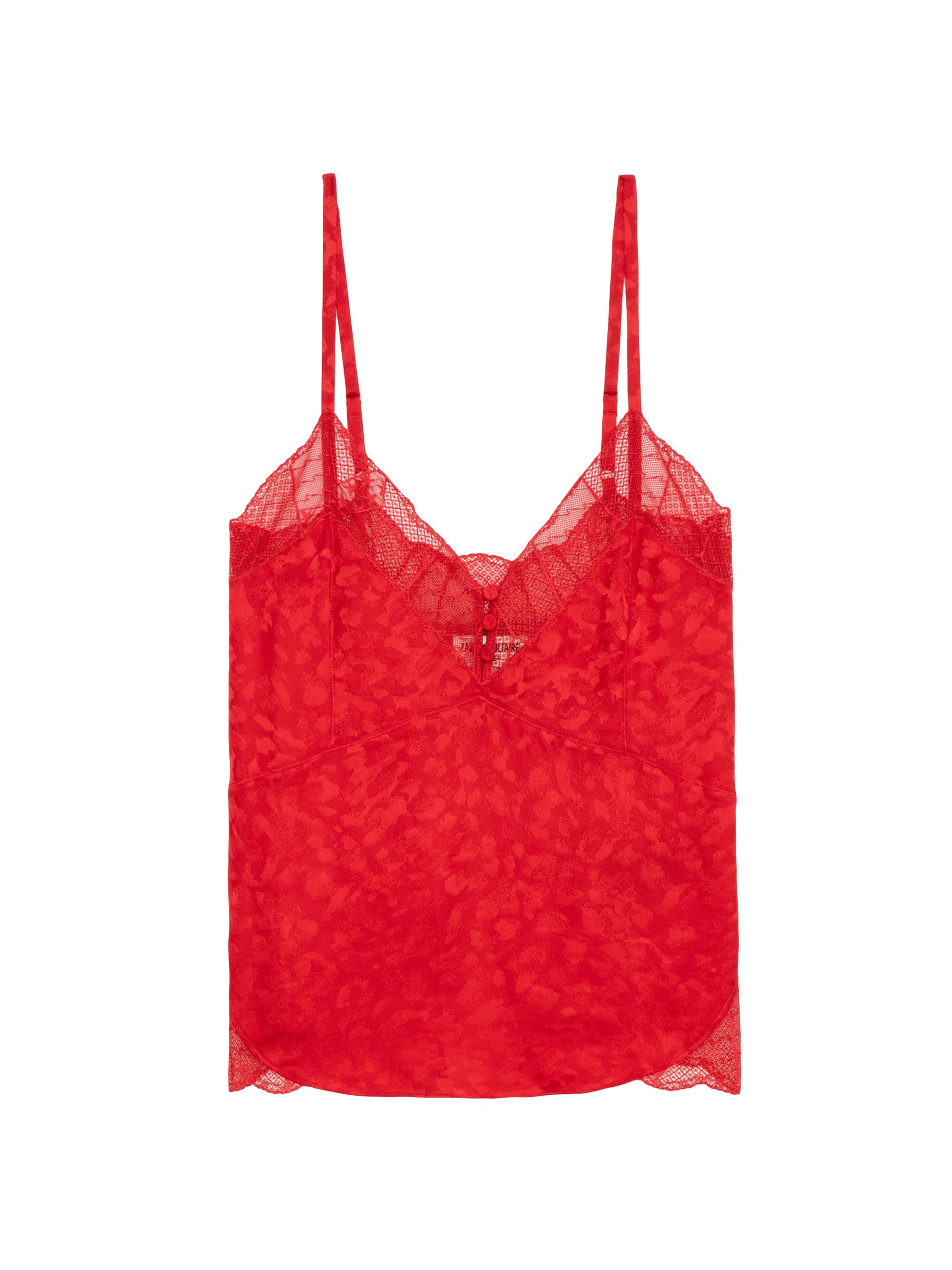 Zadig & Voltaire Women's Cyoko Leopard Jacquard Silk Camisole - Crimson