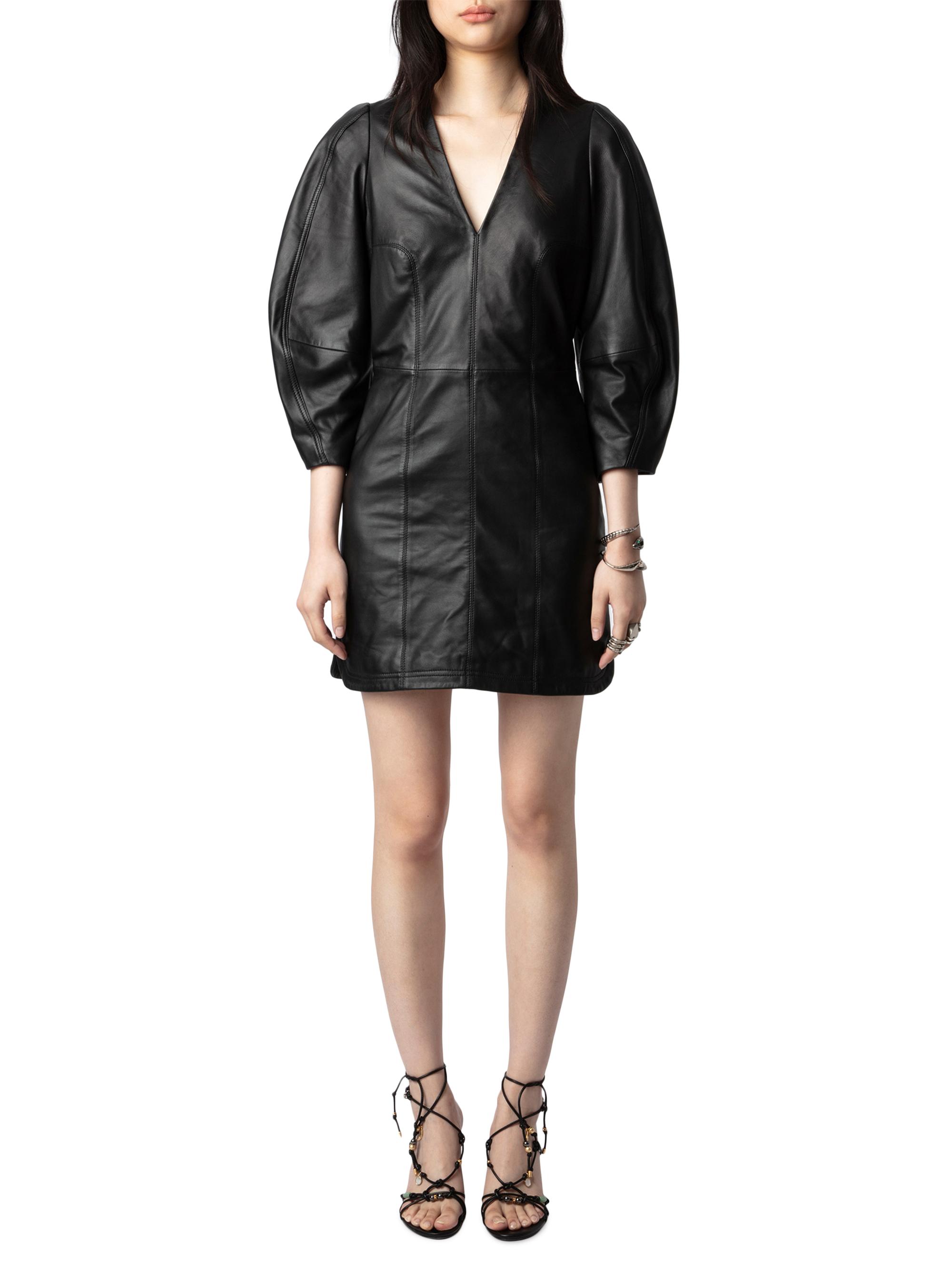 Zadig & Voltaire Rean Cuir Lisse Leather Minidress | Saks Fifth Avenue
