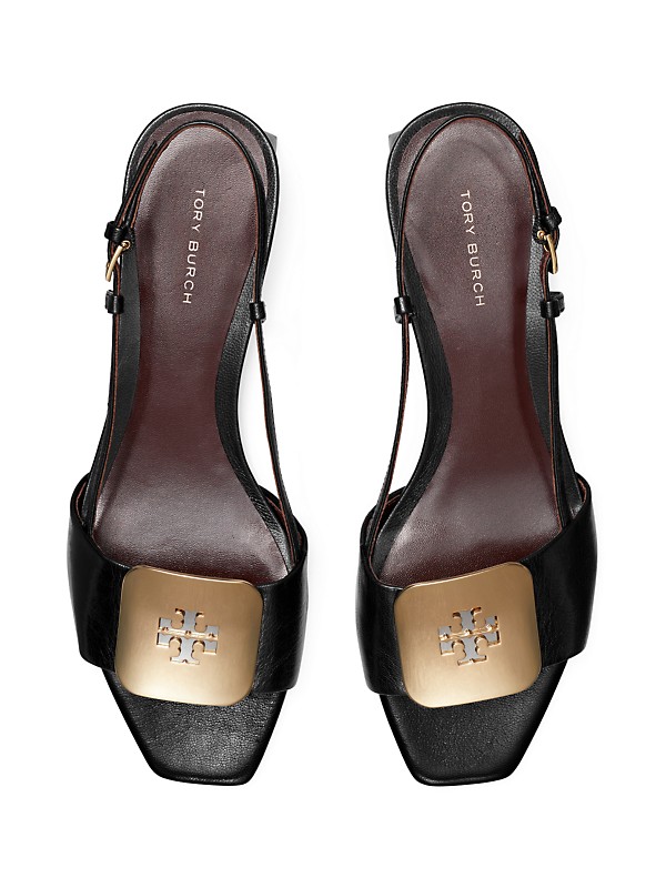 Shop Tory Burch Georgia 25MM Leather Slingback Sandals Shop Tory Burch Georgia 25MM Leather Slingback Sandals