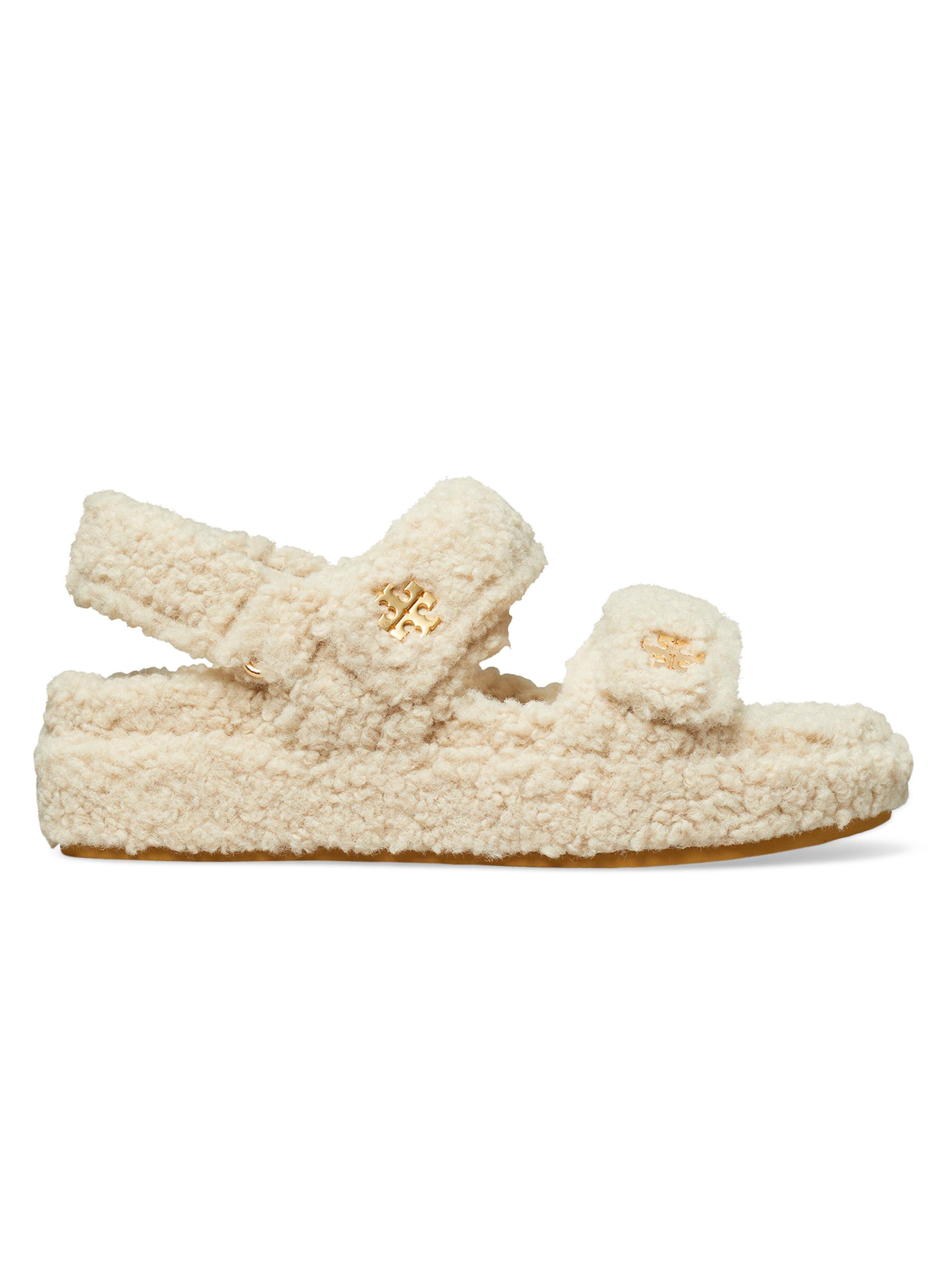 Tory Burch Women's KiraSport Faux-Shearling Sandals - Taupe