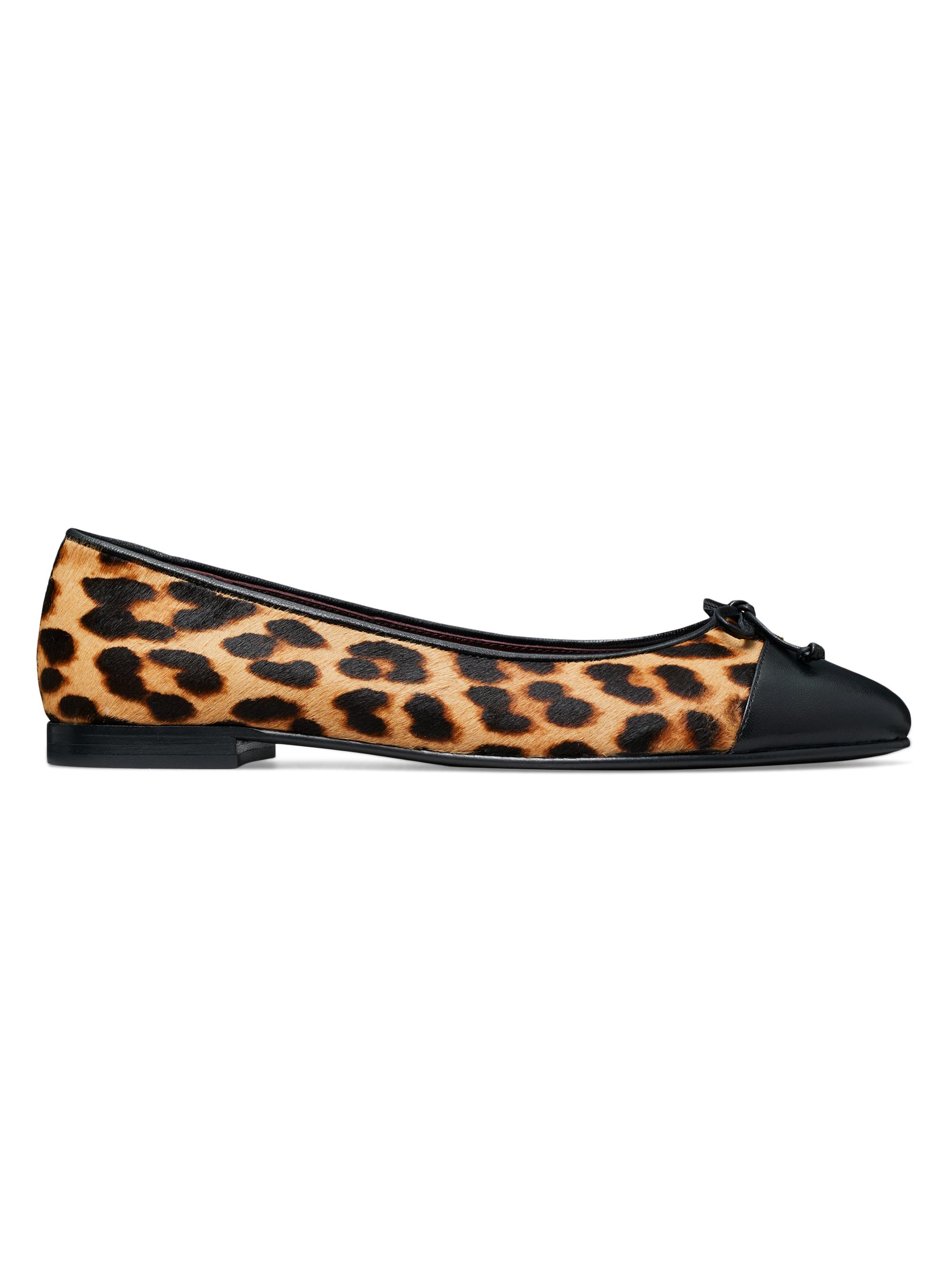 Tory Burch Women's Leather Cap-Toe Ballet Flats - Classic Leopard