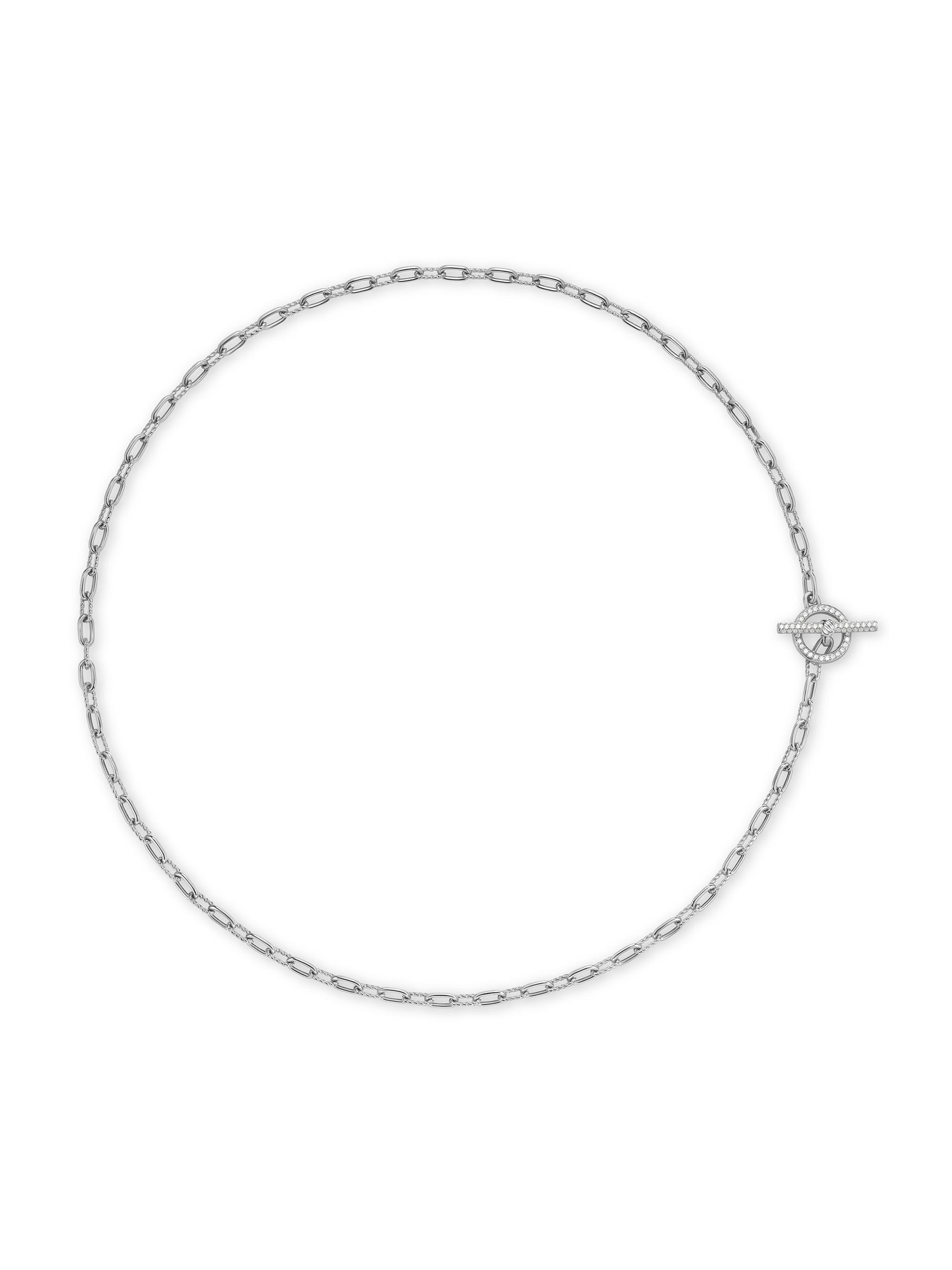 David Yurman Women's Madison Pavé Diamond Toggle Chain Necklace in Sterling Silver, 3MM - Diamond