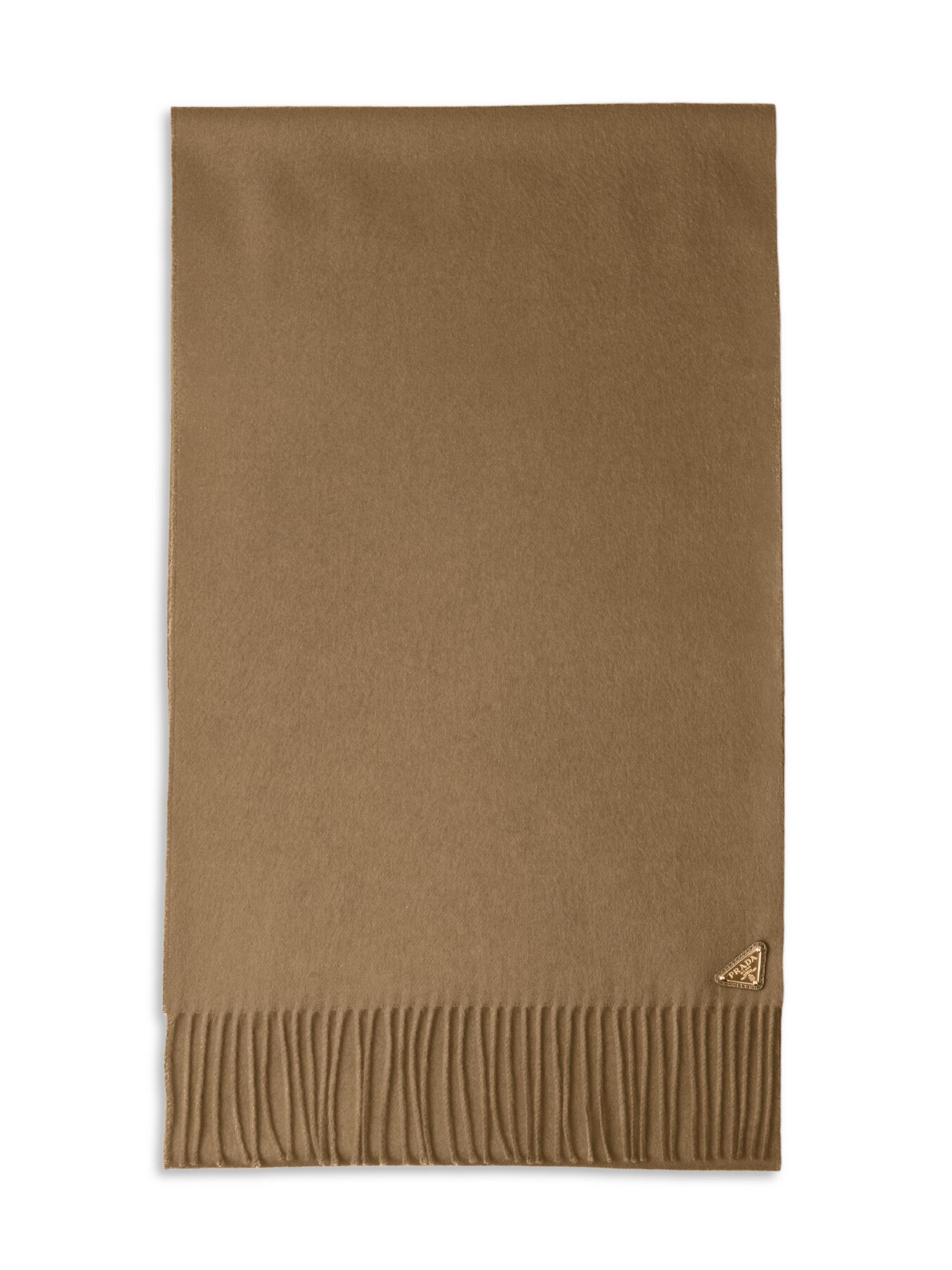 Prada Women's Silk and Cashmere Scarf - Brown
