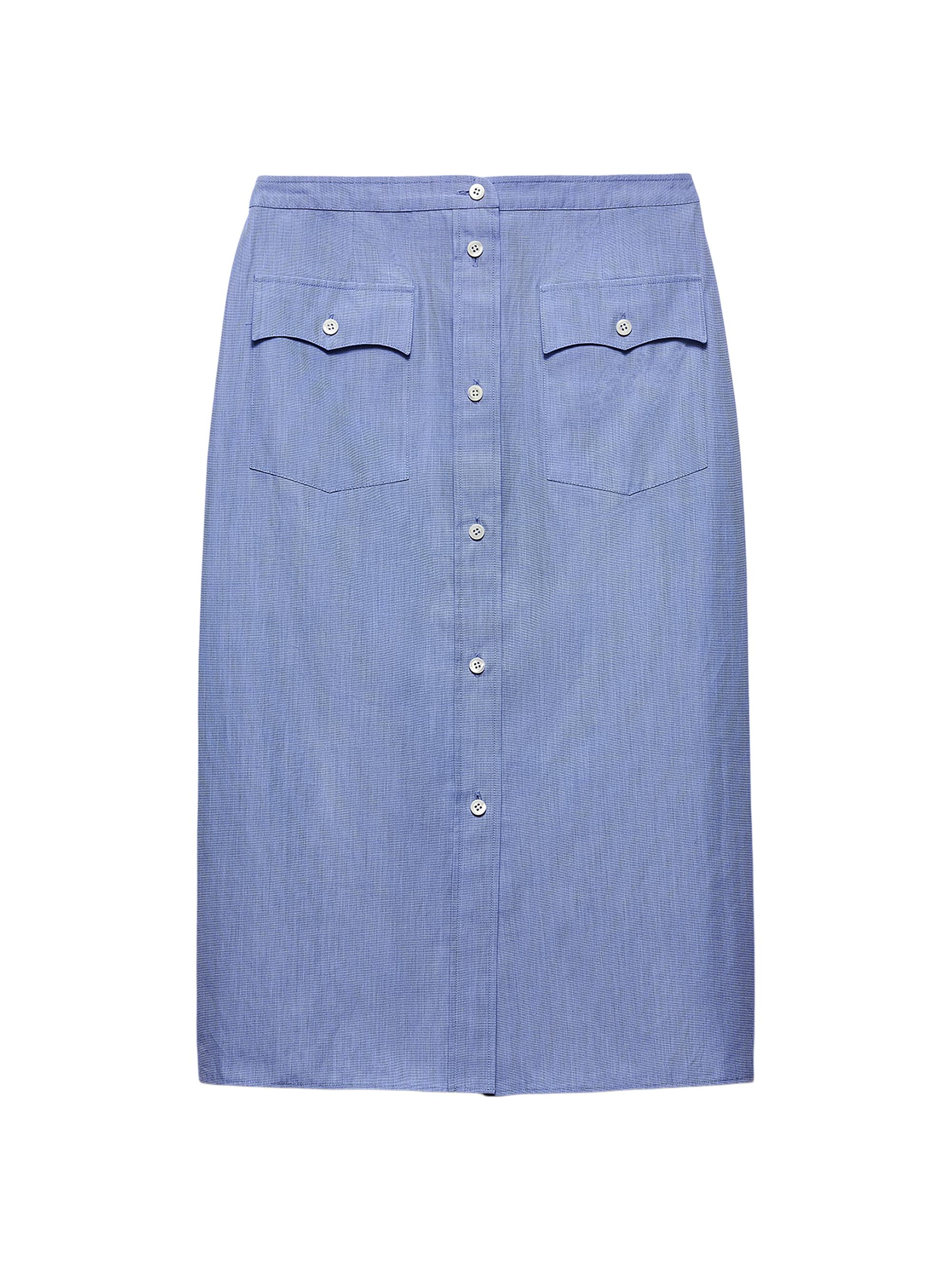 Prada Women's Fil-a-Fil Skirt - Blue