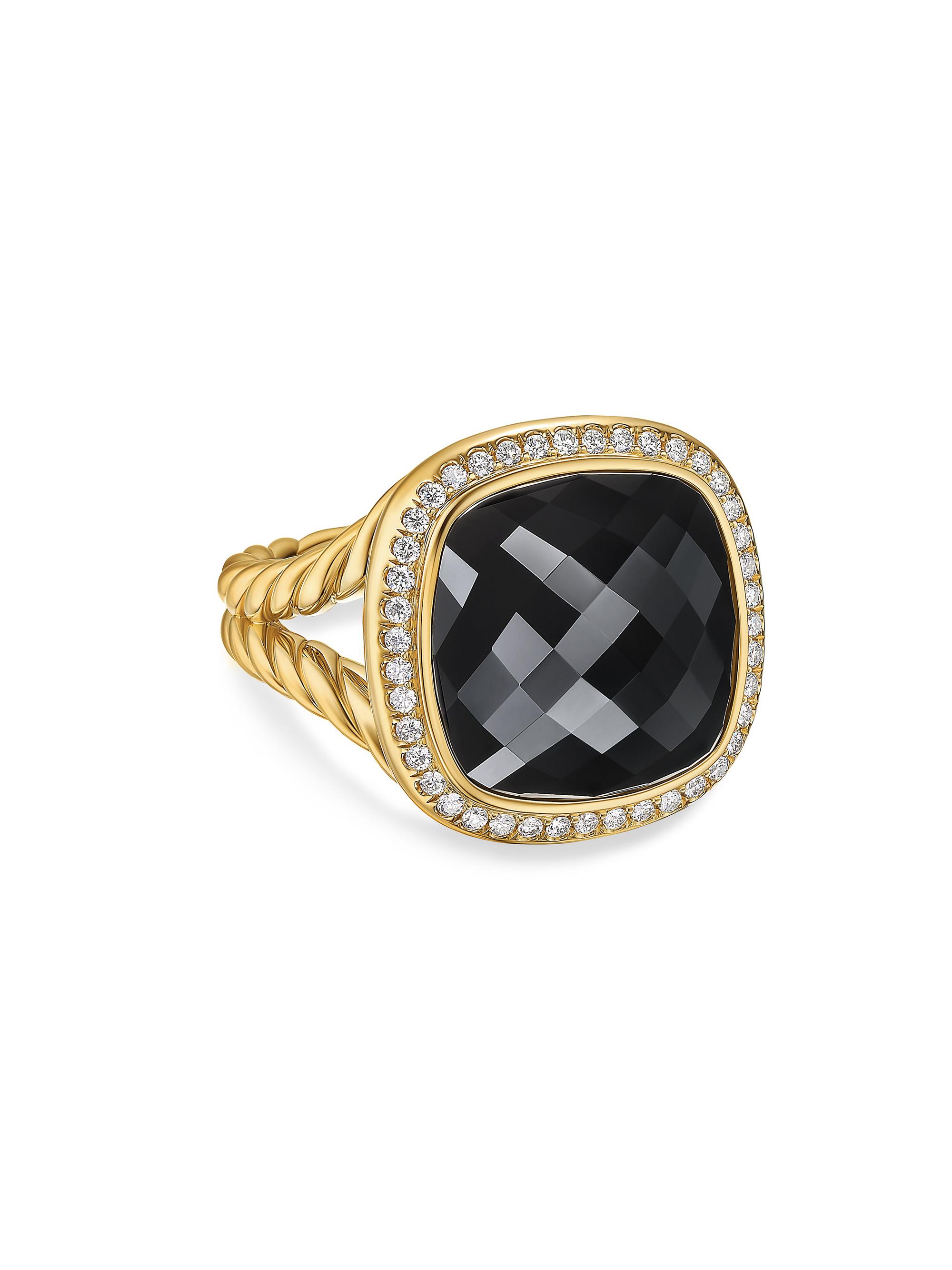 David Yurman Women's Albion Ring in 18K Yellow Gold - Black Onyx - Women's Jewelry And Watches