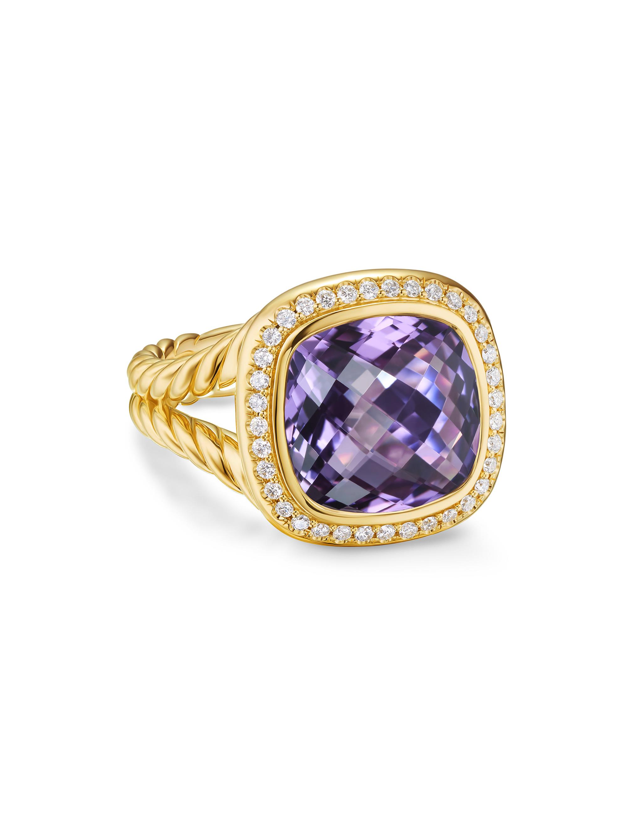 David Yurman Women's Albion Ring in 1K Yellow Gold - Amethyst