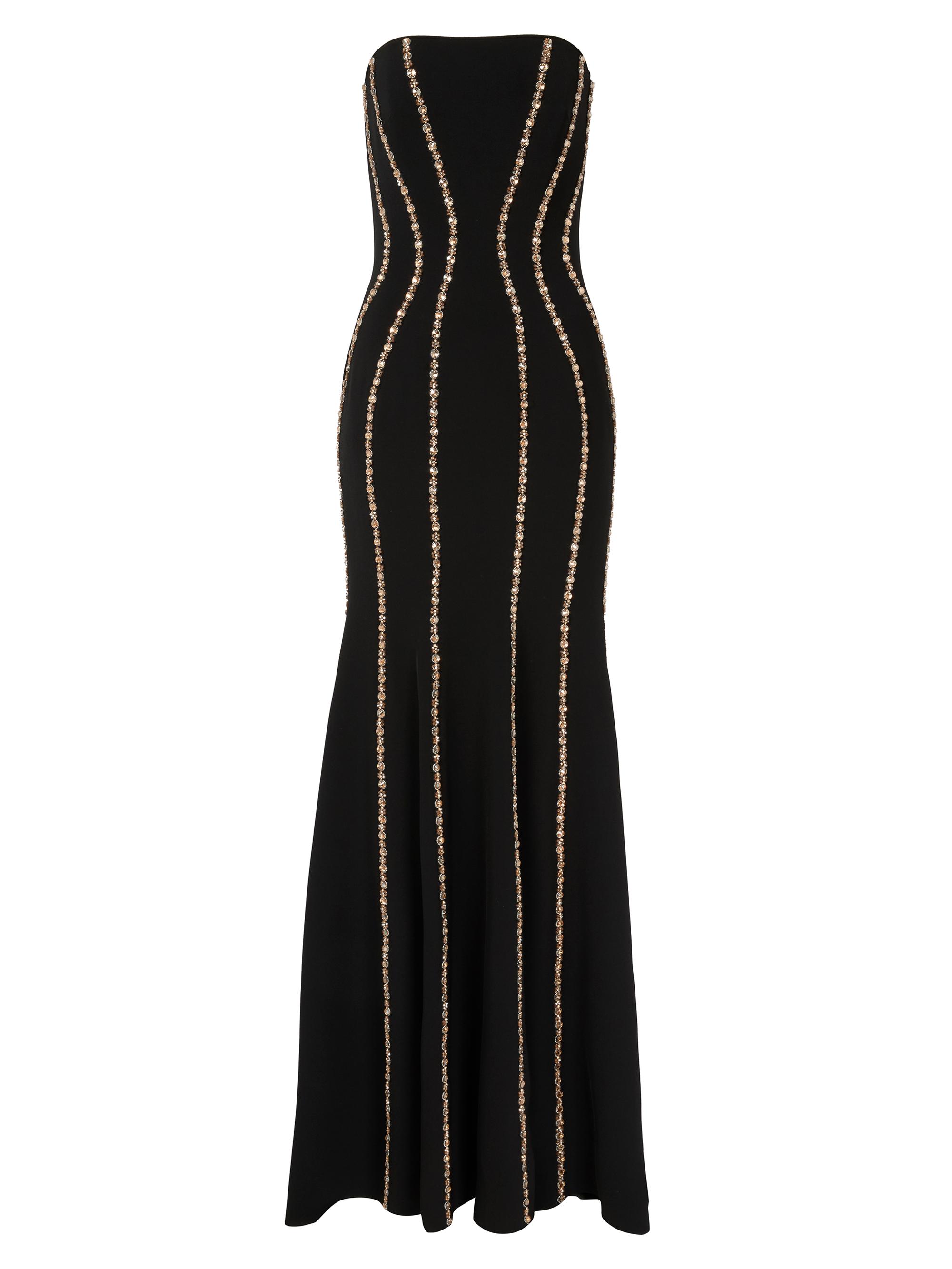 Jenny Packham Women's Dash Embellished Strapless Gown - Liquorice