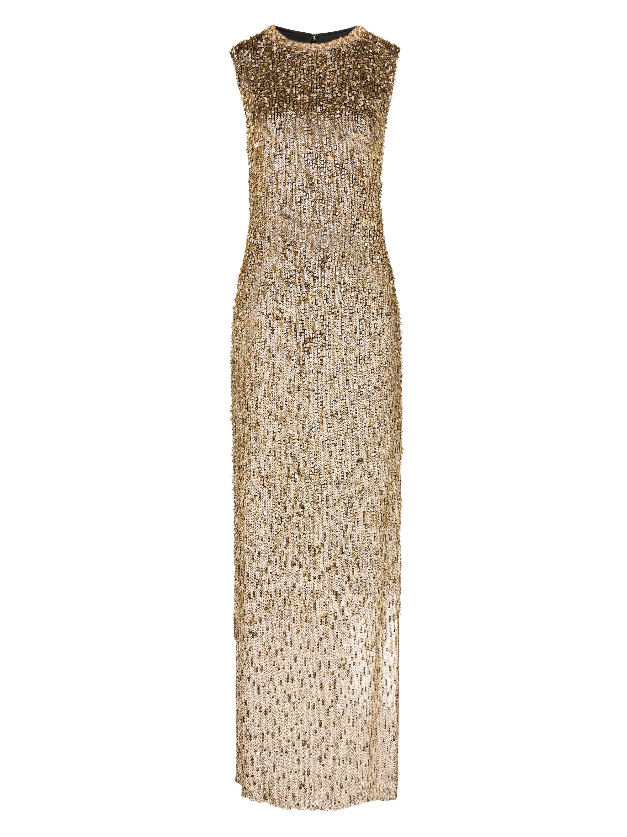 Jenny Packham Women's Tabitha Sequined Column Gown - Liquorice Gold