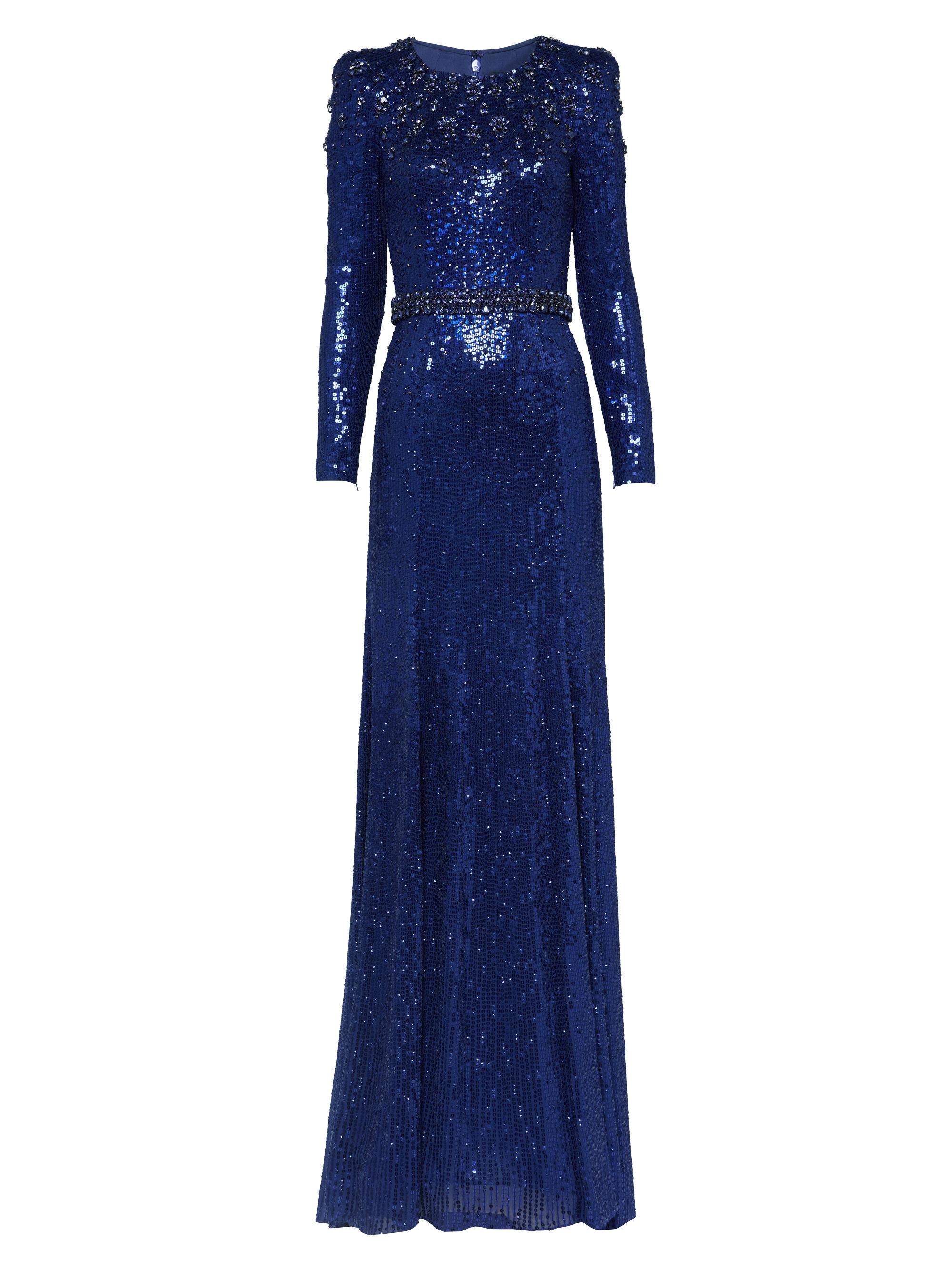 Jenny Packham Women's Georgia Sequined Gown - Light Navy