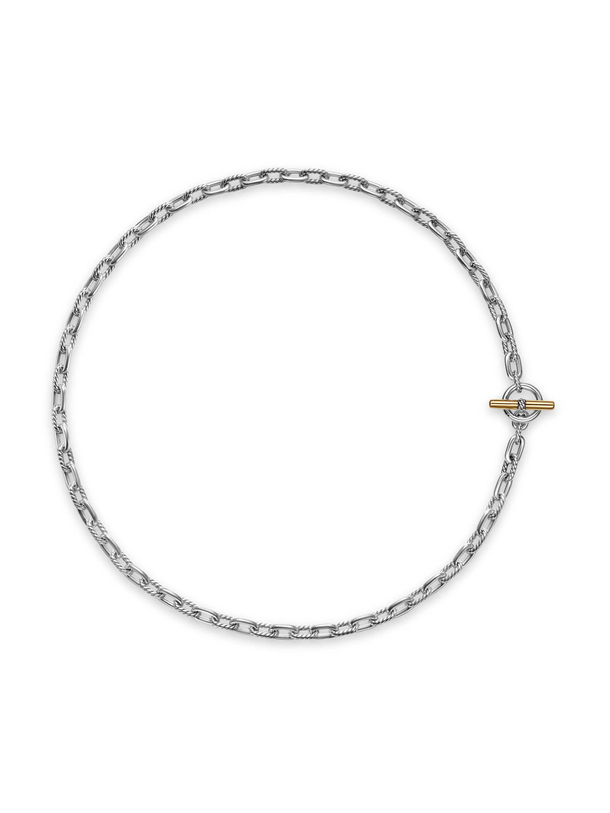 David Yurman Women's Madison Toggle Chain Necklace in Sterling Silver and K Yellow Gold, 5.5MM - Silver