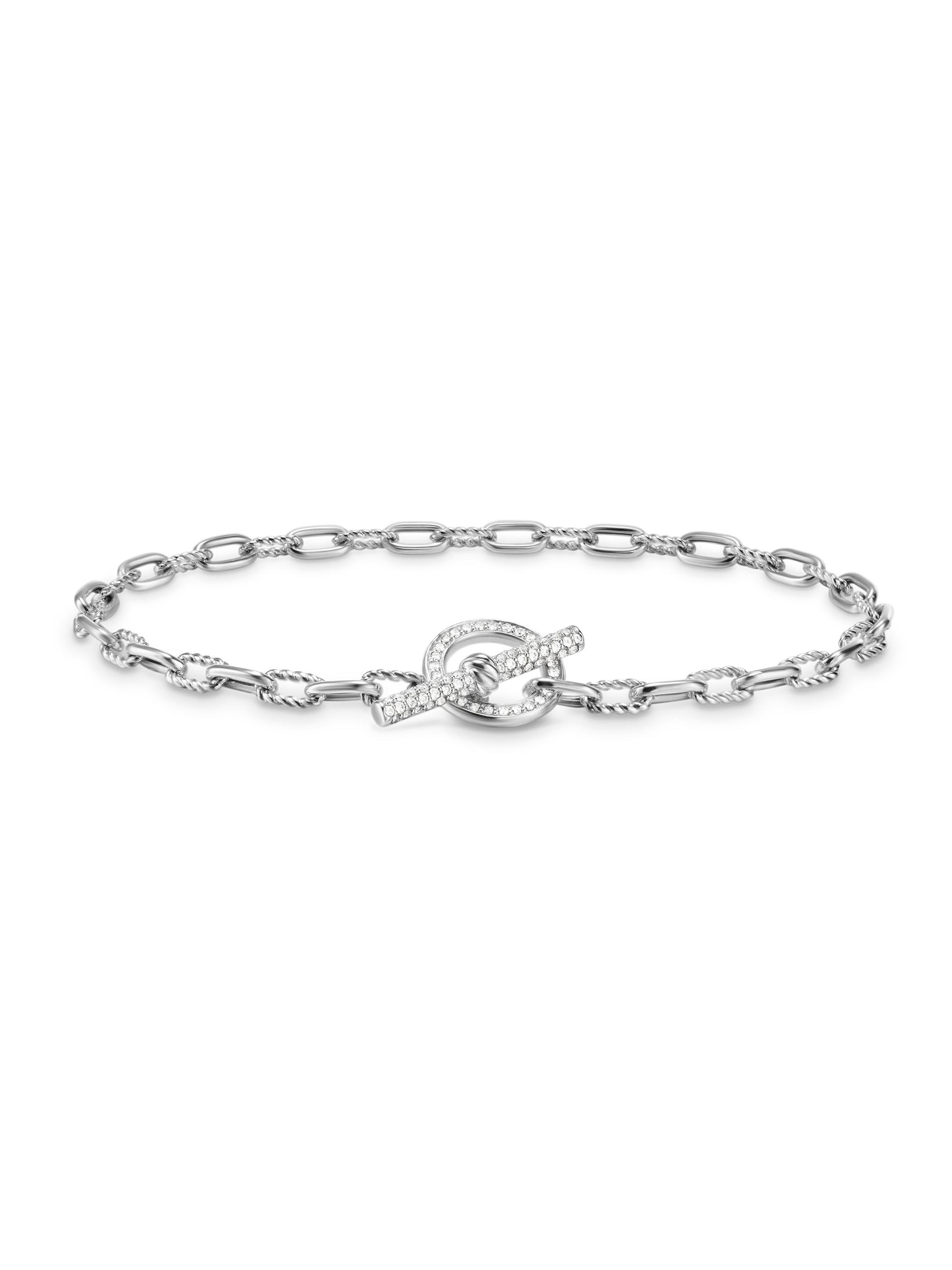 David Yurman Women's DY Madison Pavé Toggle Chain Bracelet in Sterling Silver - Diamond