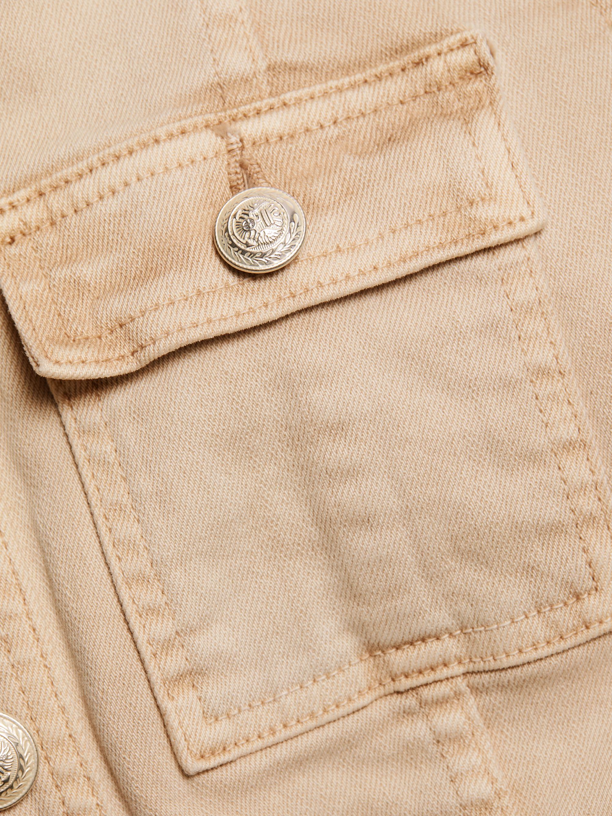 ジャケット・アウター jumelle collarless denim jacket MODA NOVA Juniors Plus Size Outfits Jean Long Sleeves