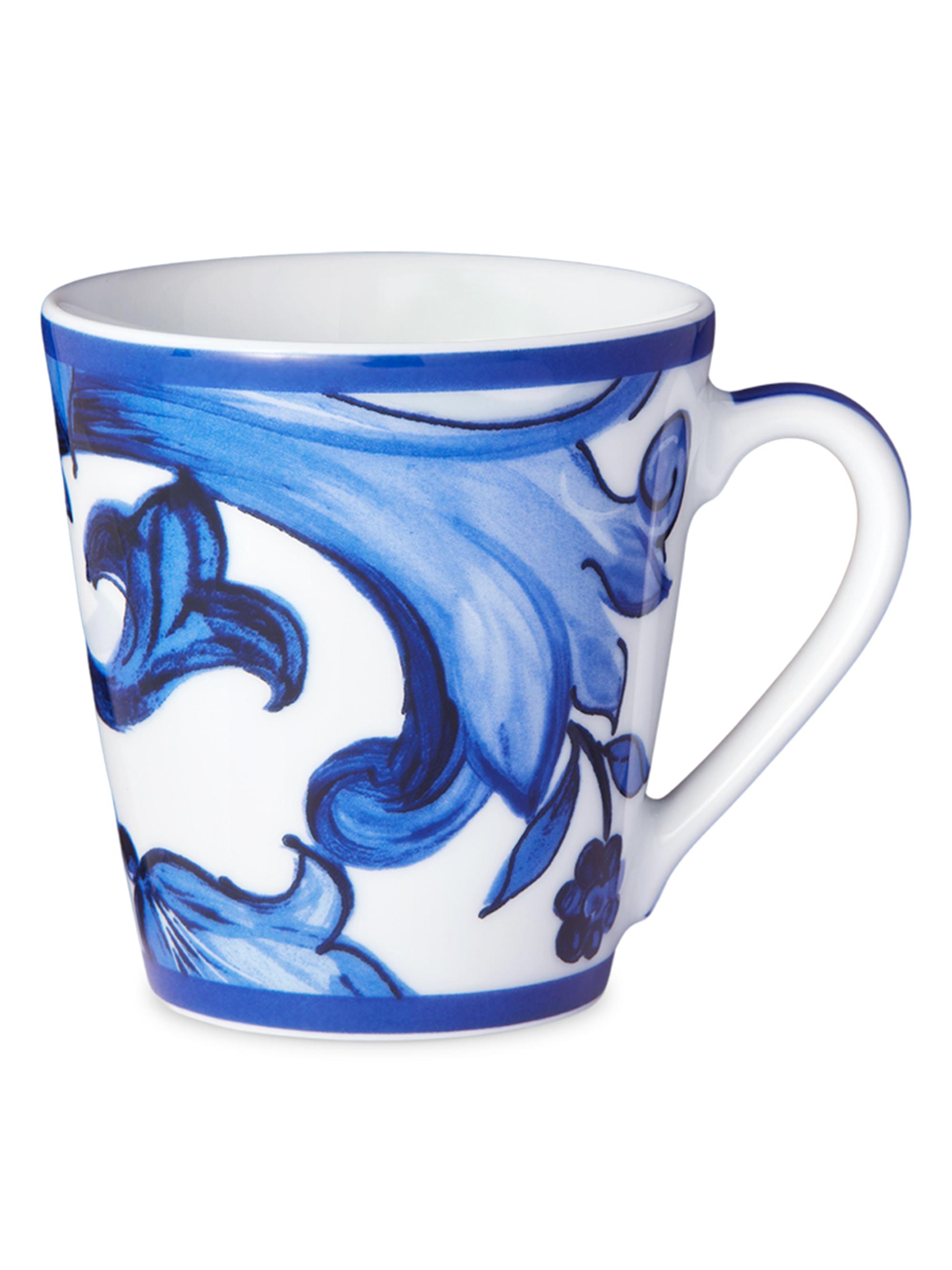 Dolce & Gabbana Blue Mediterraneo Fiore Foglie Mug - Blue