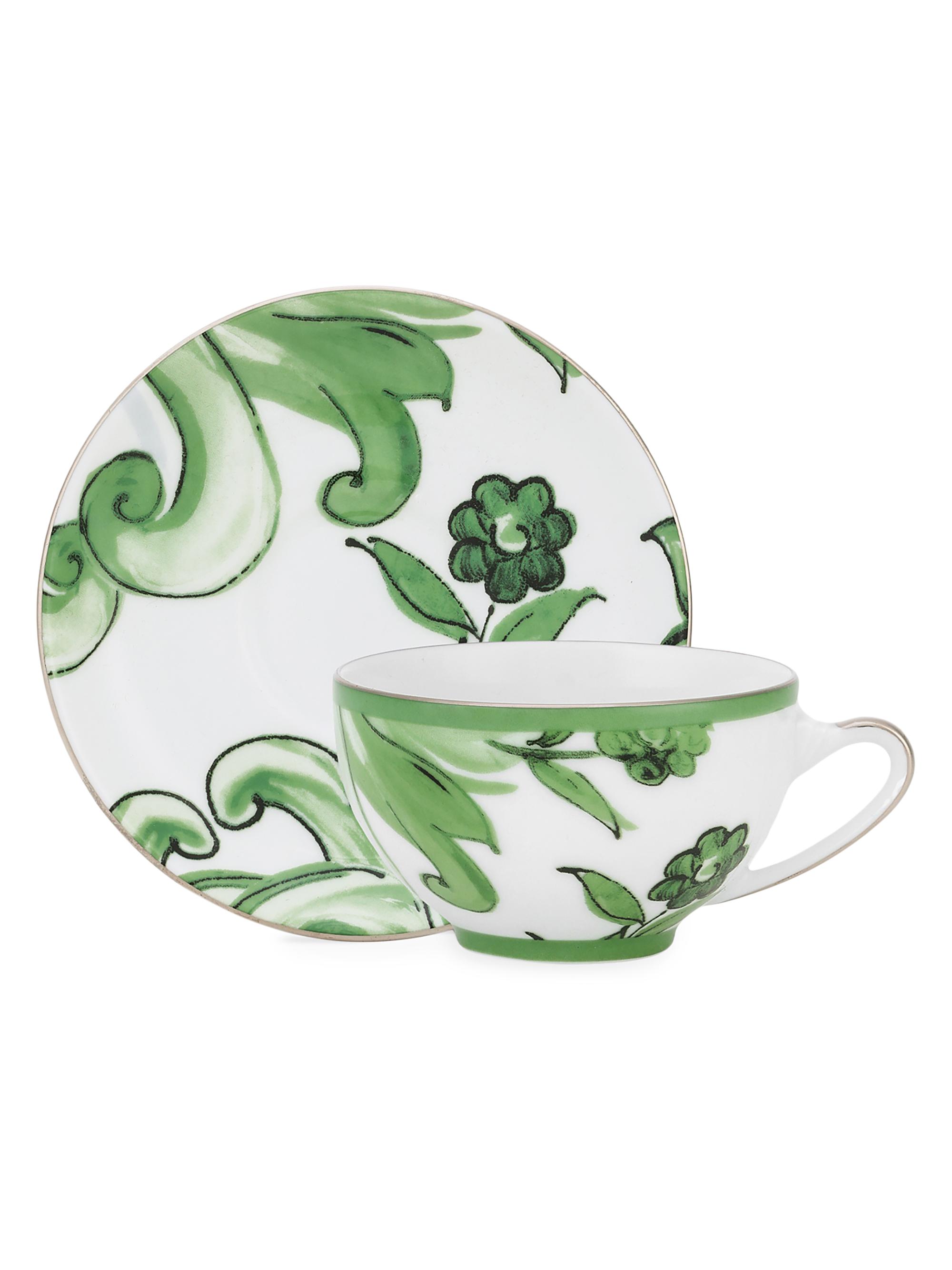 Dolce & Gabbana Verde Maiolica Cup & Saucer Set - Green