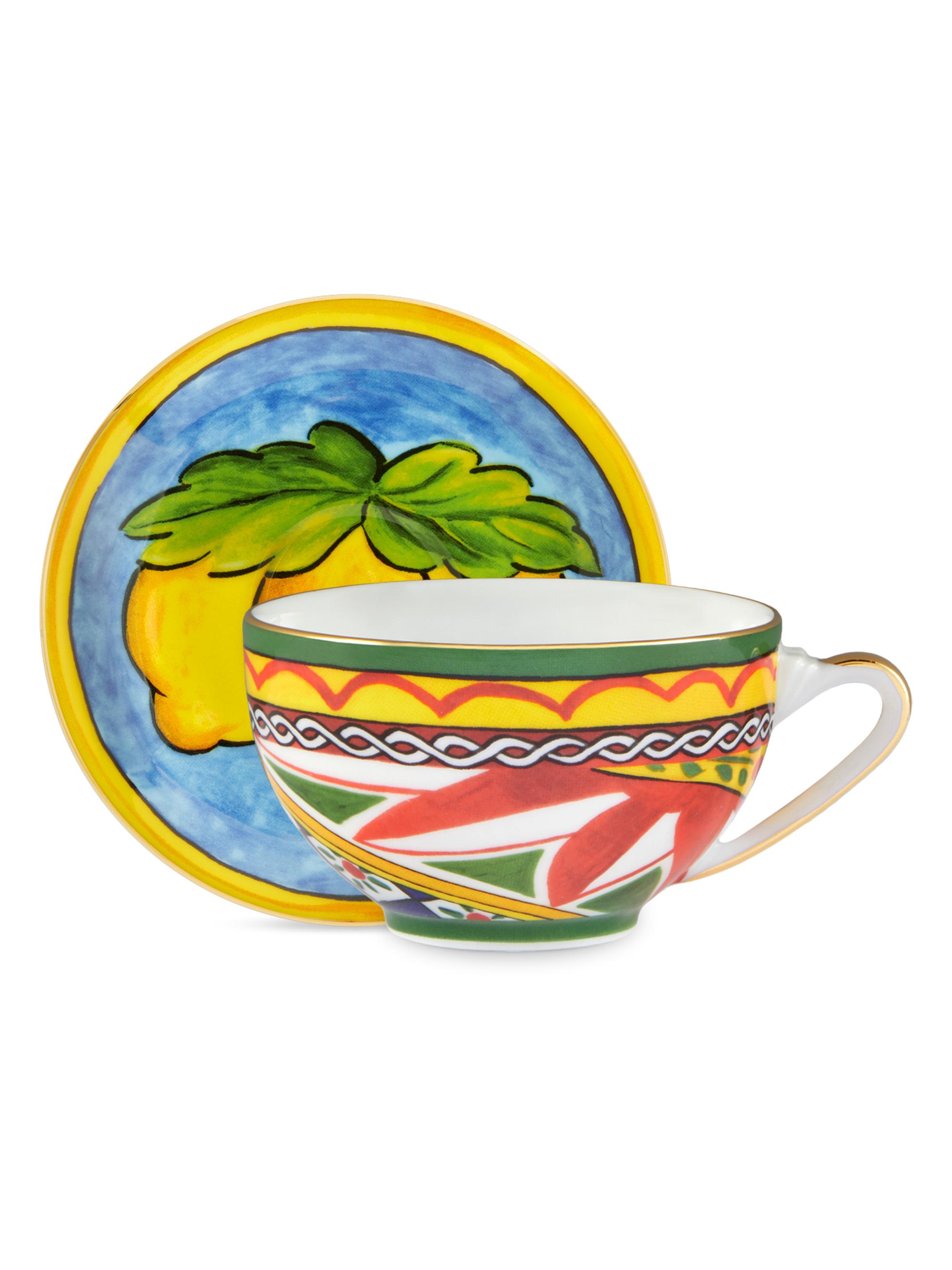 Dolce & Gabbana Printed Teacup & Saucer Set