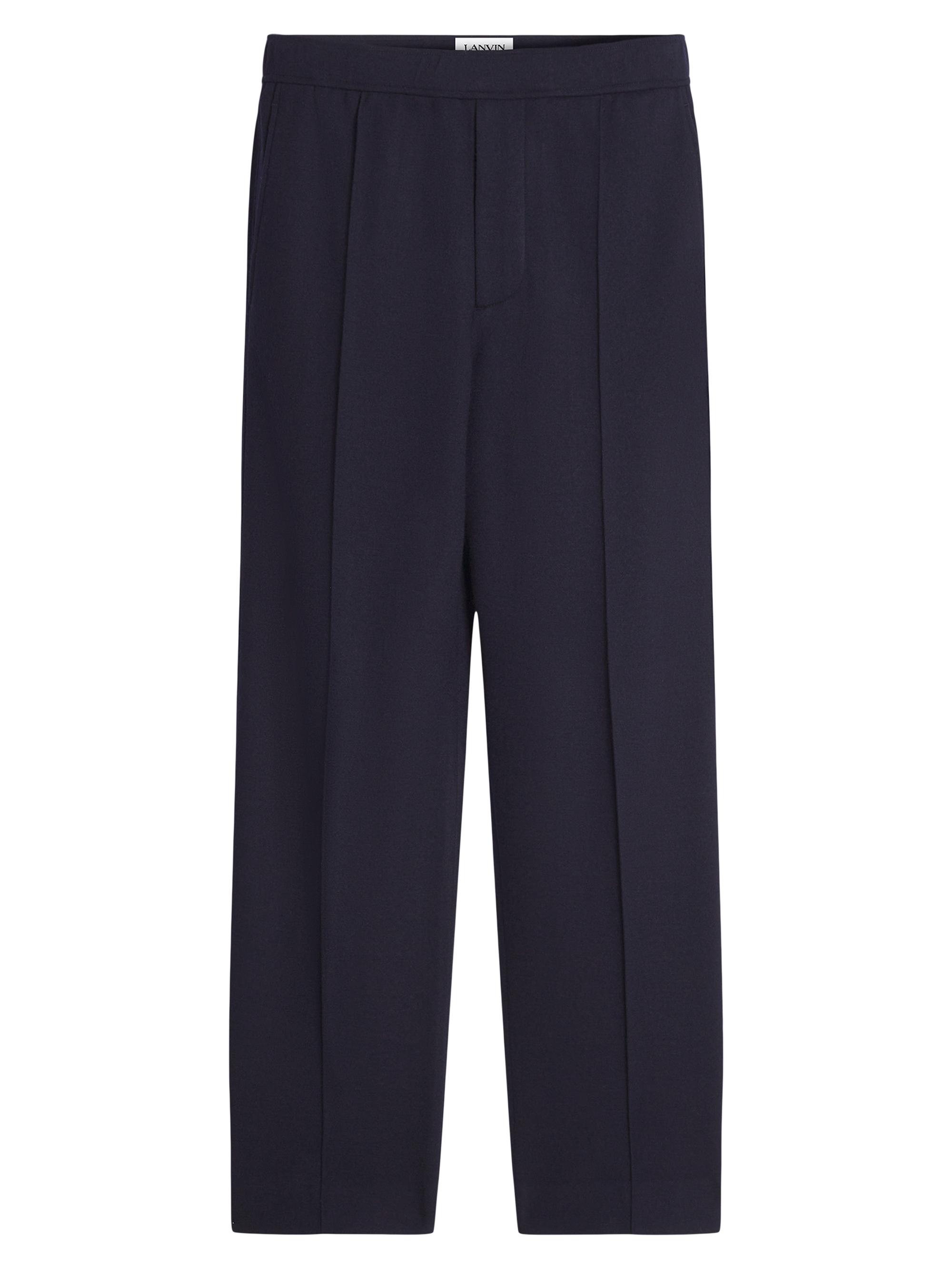 Lanvin Men's Pants with an Elastic Waistband - Dark Navy Blue