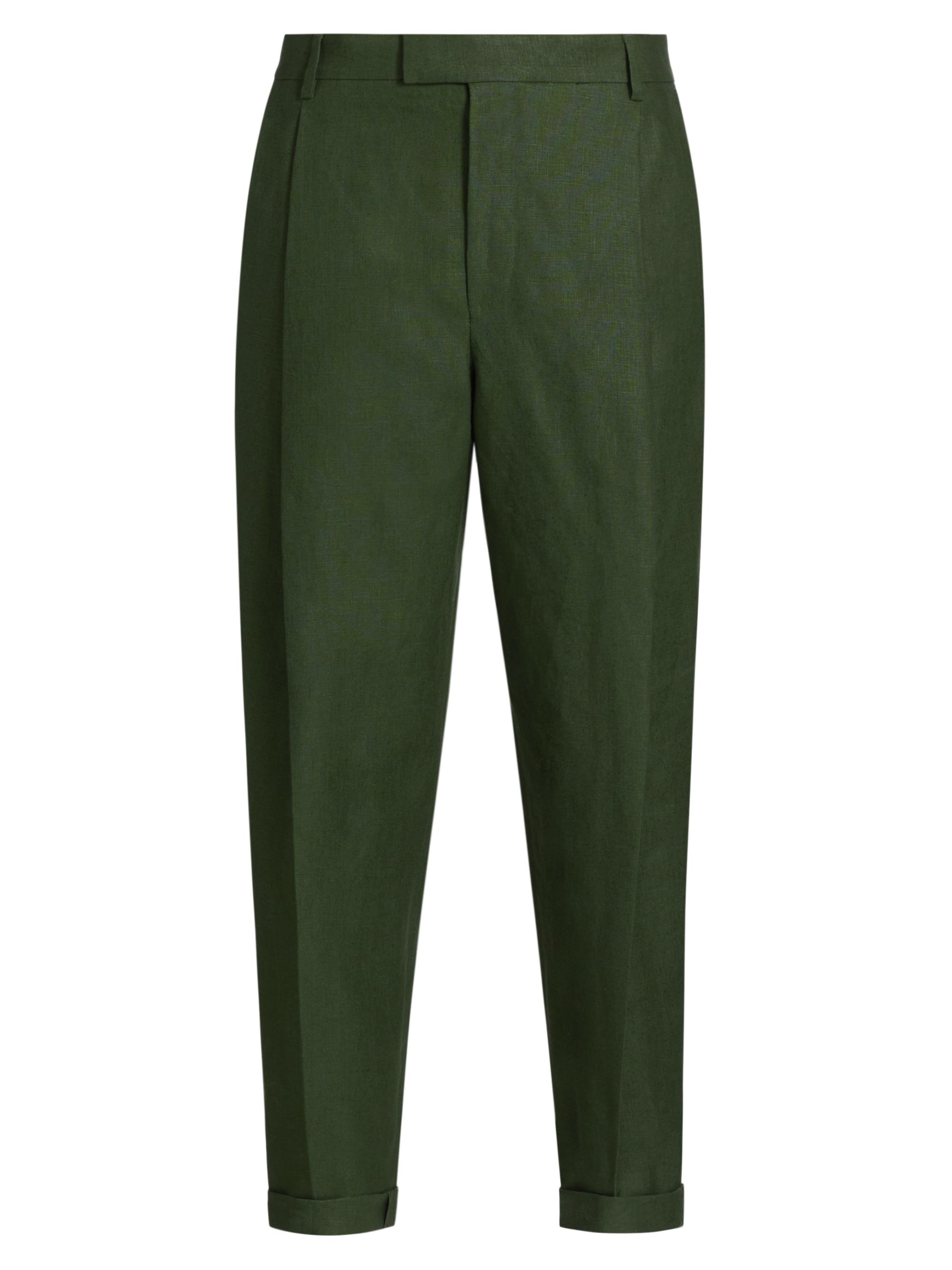 Dolce & Gabbana Men's Tela Linen Trousers - Militare Scuro