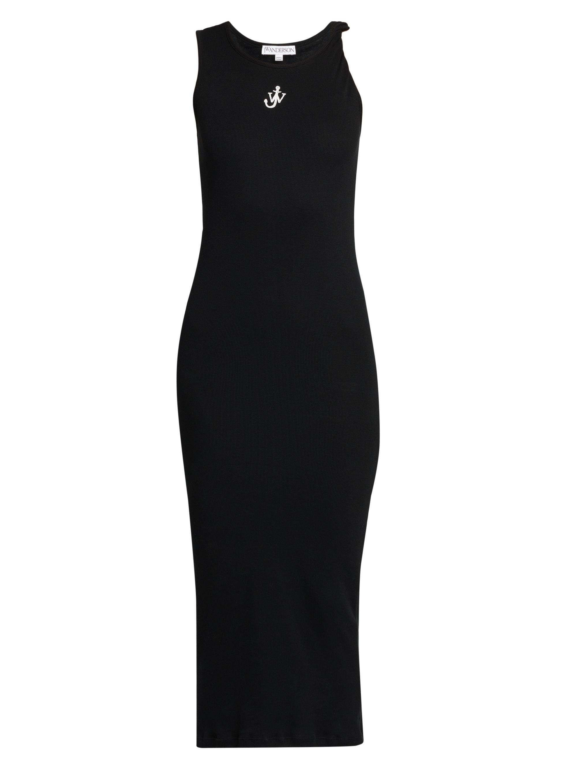 JW Anderson Women's Anchor Twisted-Strap Midi Dress - Black