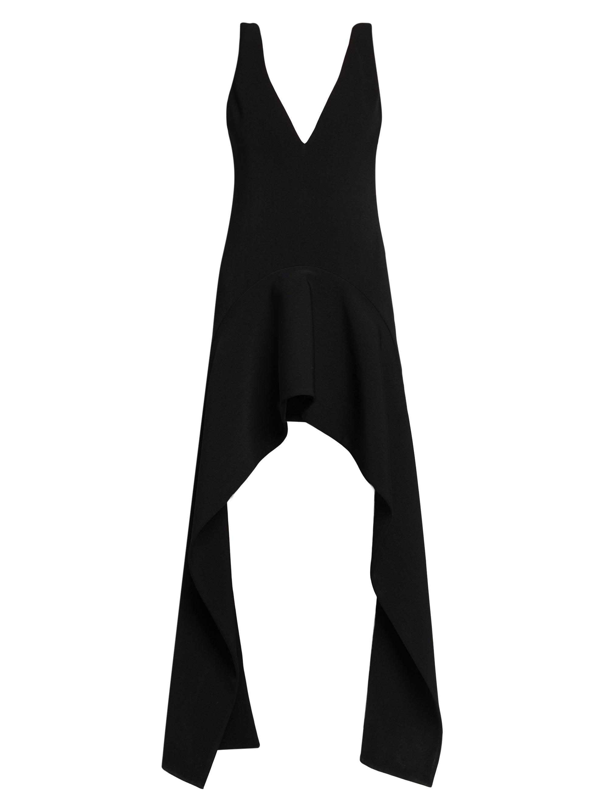 JW Anderson Women's V-Neck Draped Hem Minidress - Black