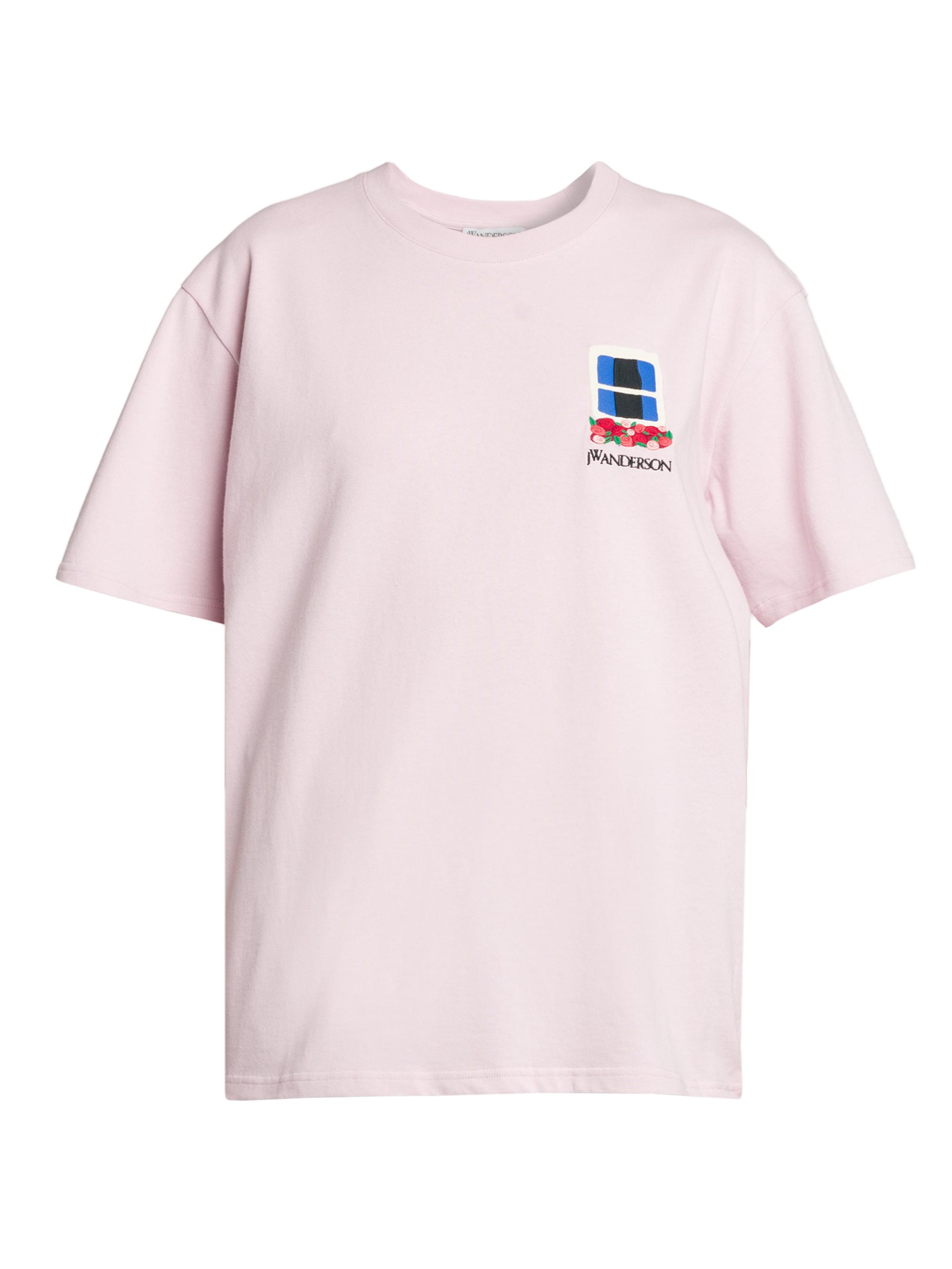 JW Anderson Women's Window Embroidery Logo T-Shirt - Blush