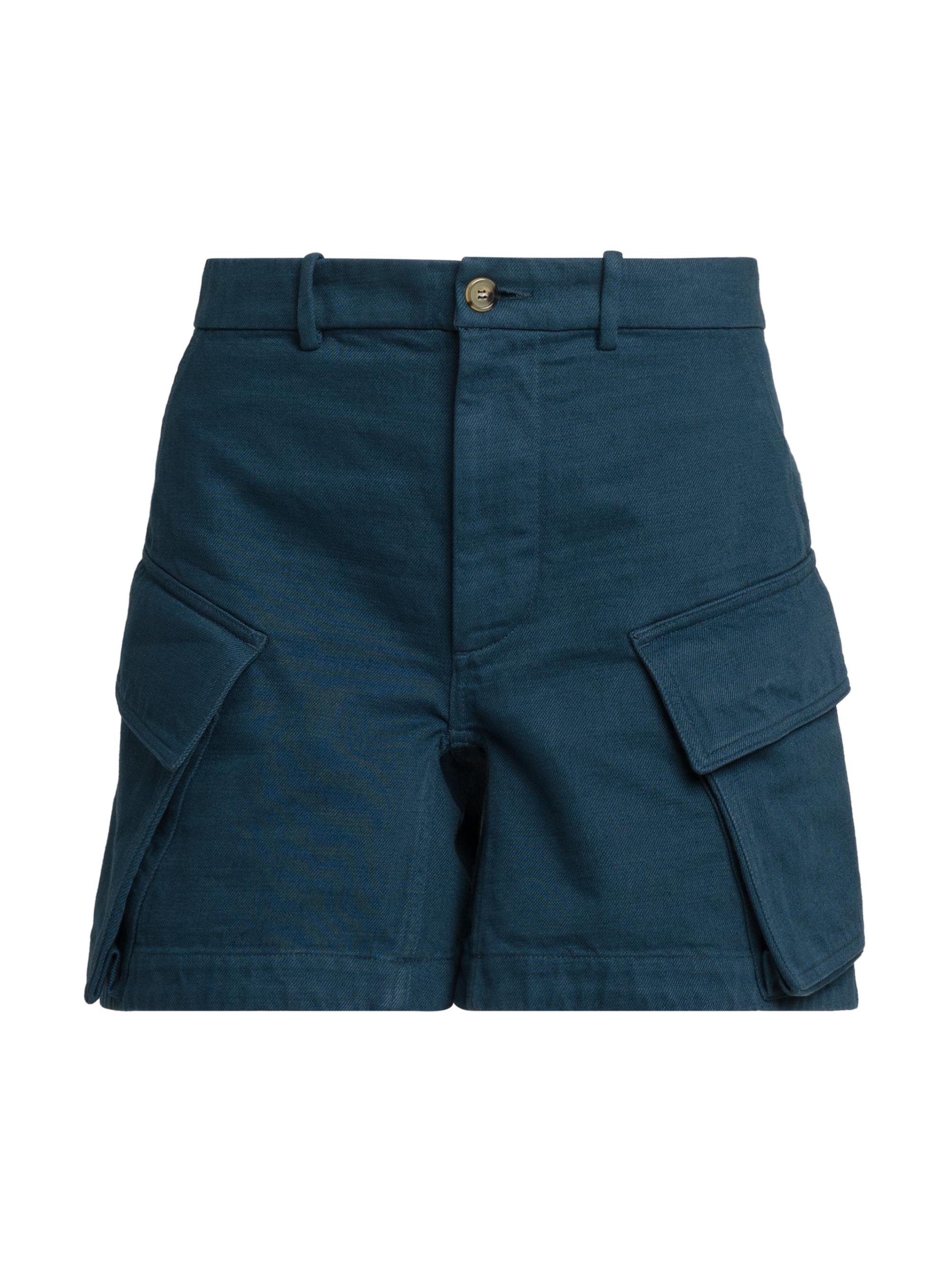 JW Anderson Women's High-Waist Cotton Cargo Shorts - Light Indigo