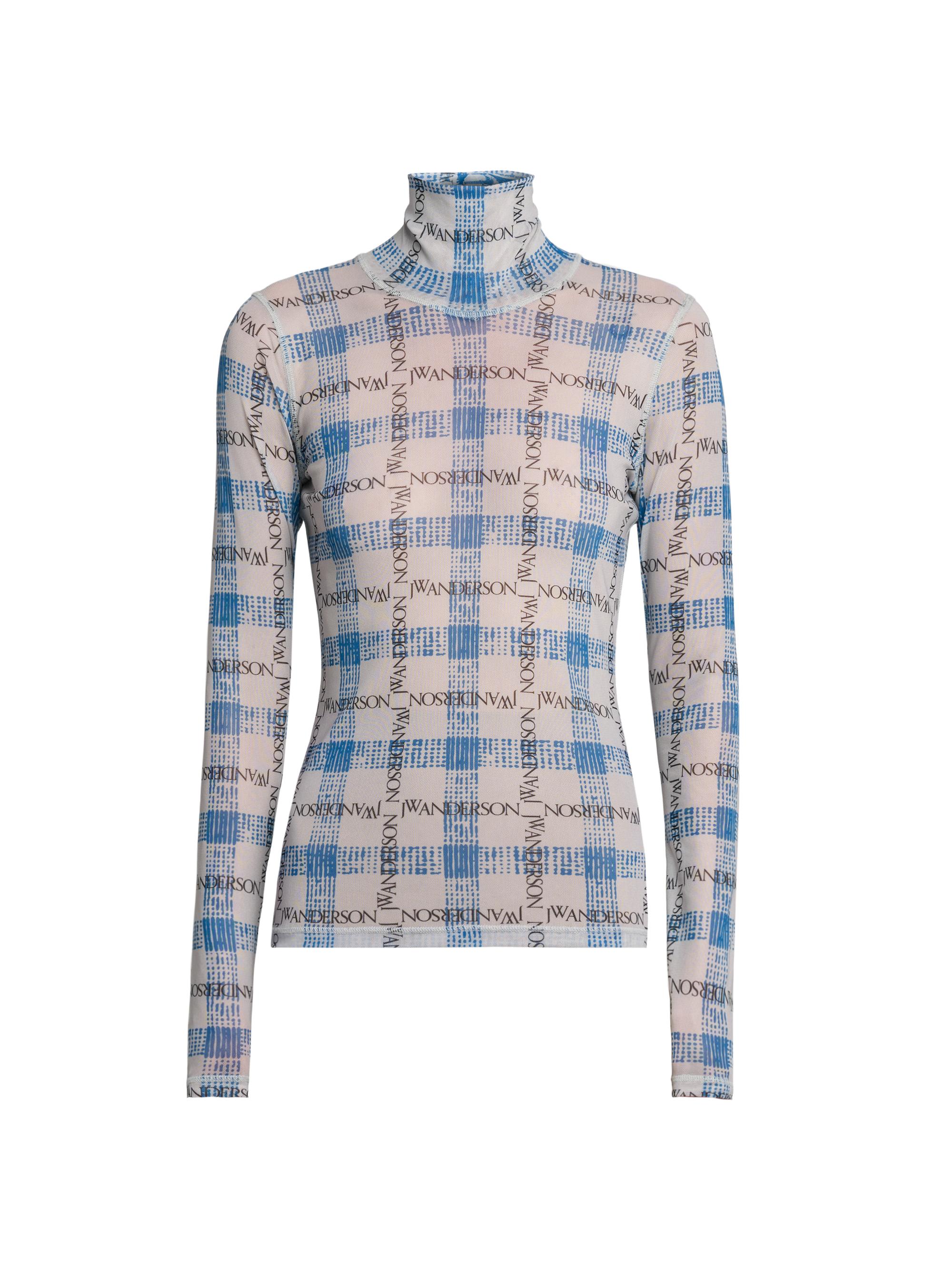 JW Anderson Women's Mesh Logo Turtleneck - Blue