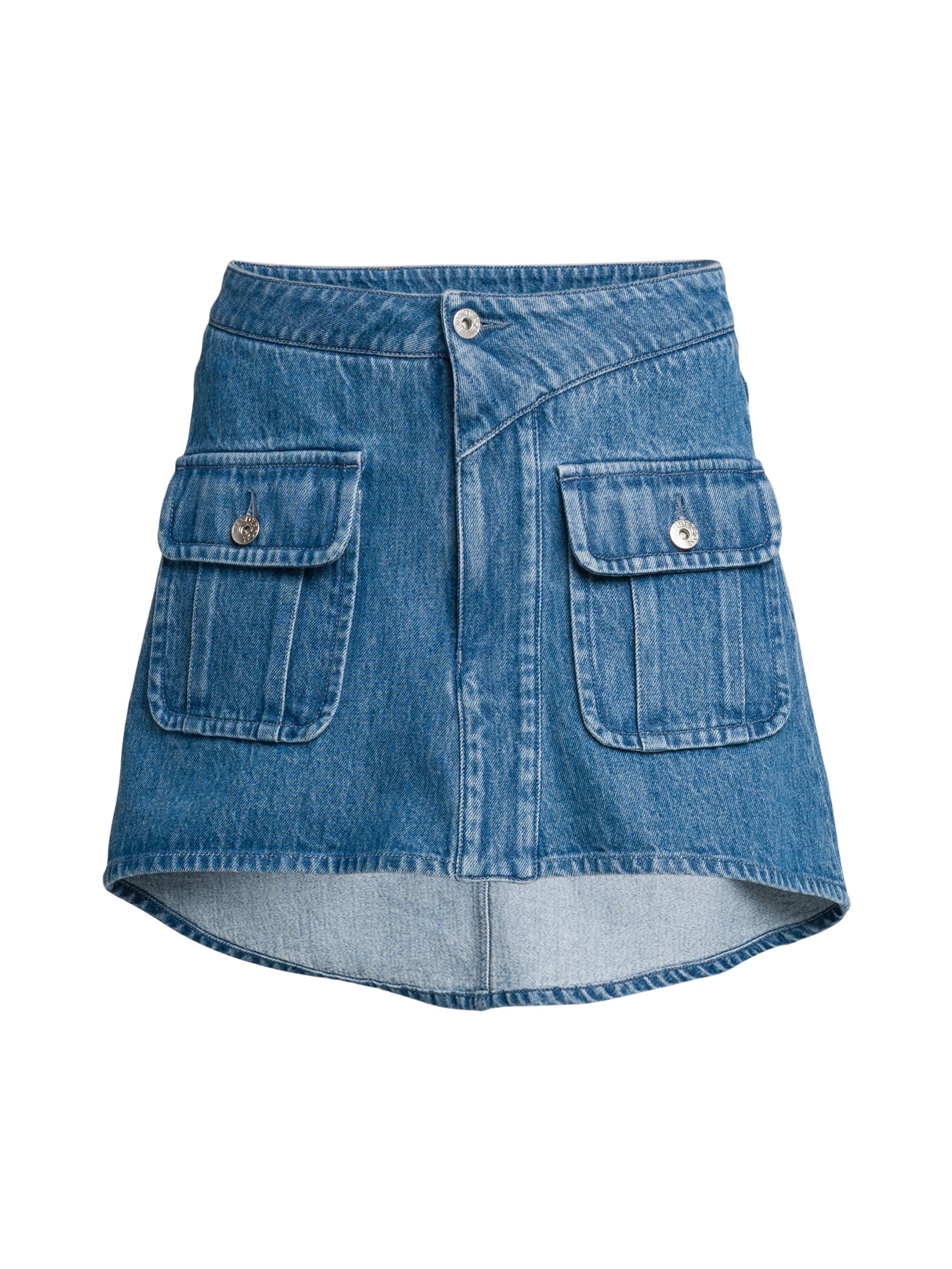 JW Anderson Women's Denim Patch Pocket Miniskirt - Mid Blue