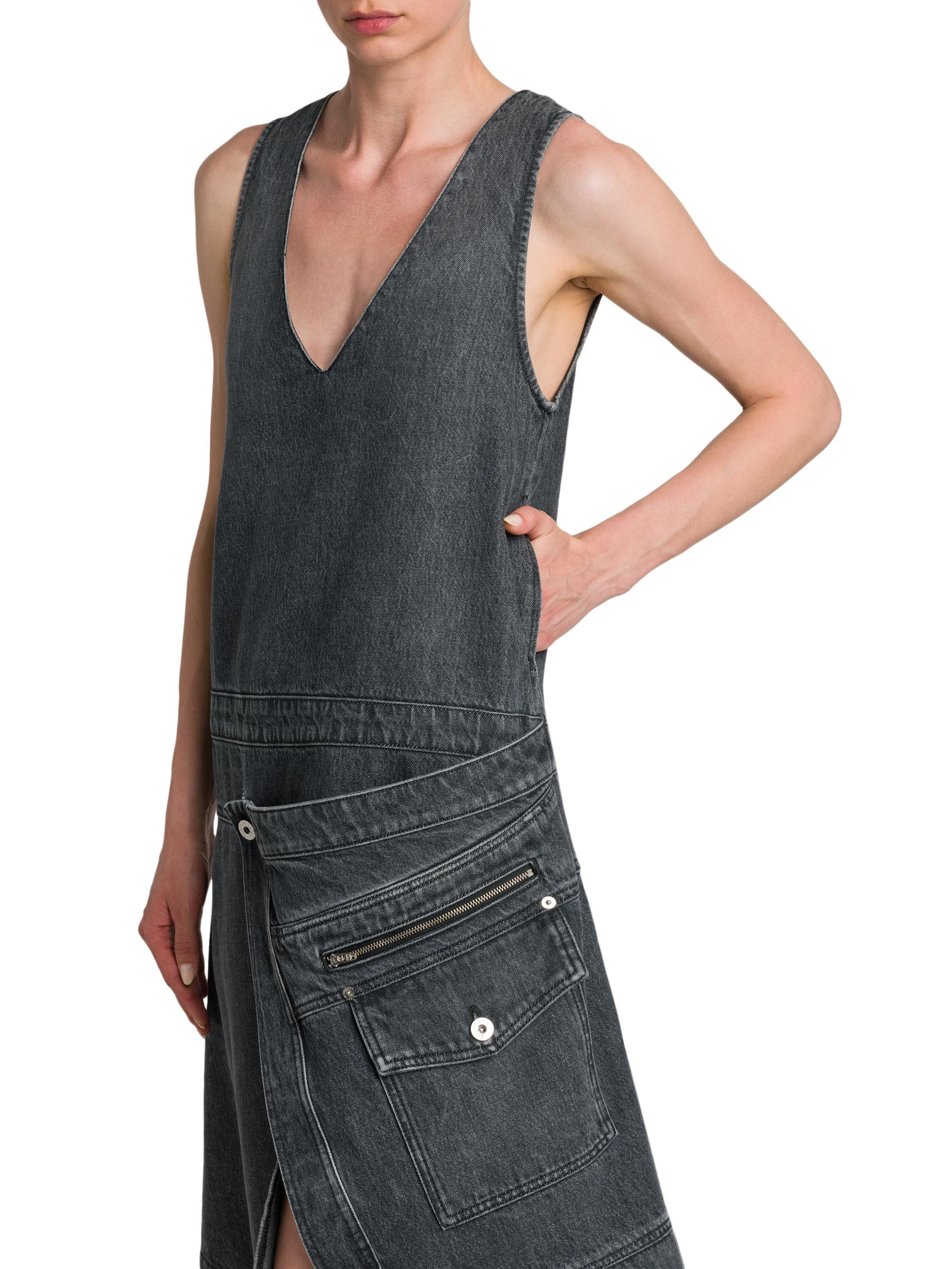 white christmas dresses Indigo Cotton Denim Fit and Flare Sleeveless Dress 52