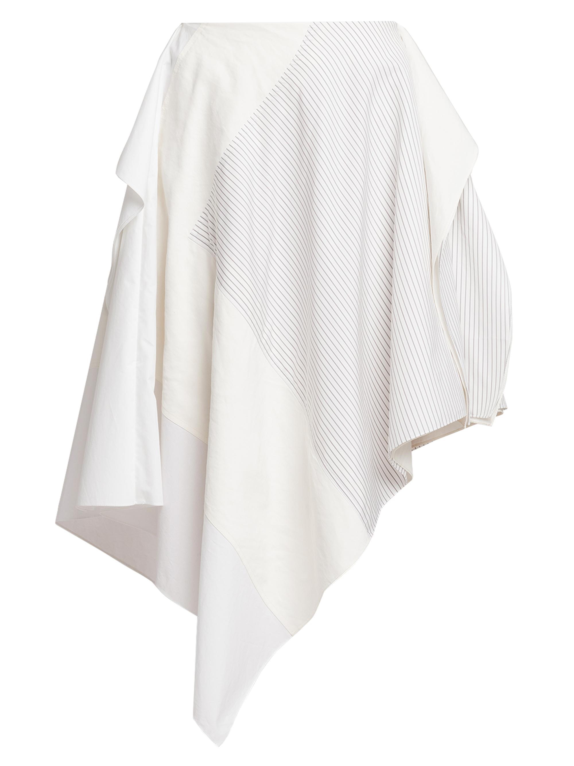 JW Anderson Women's Asymmetric Cotton Midi-Skirt - Grey White