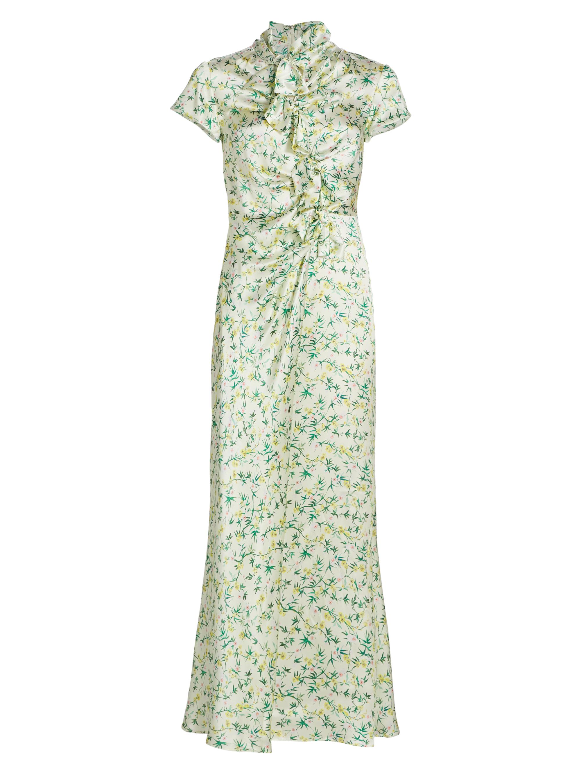 Saloni Women's Kelly Floral Silk Satin Maxi Dress - Tusk Spring Flowers