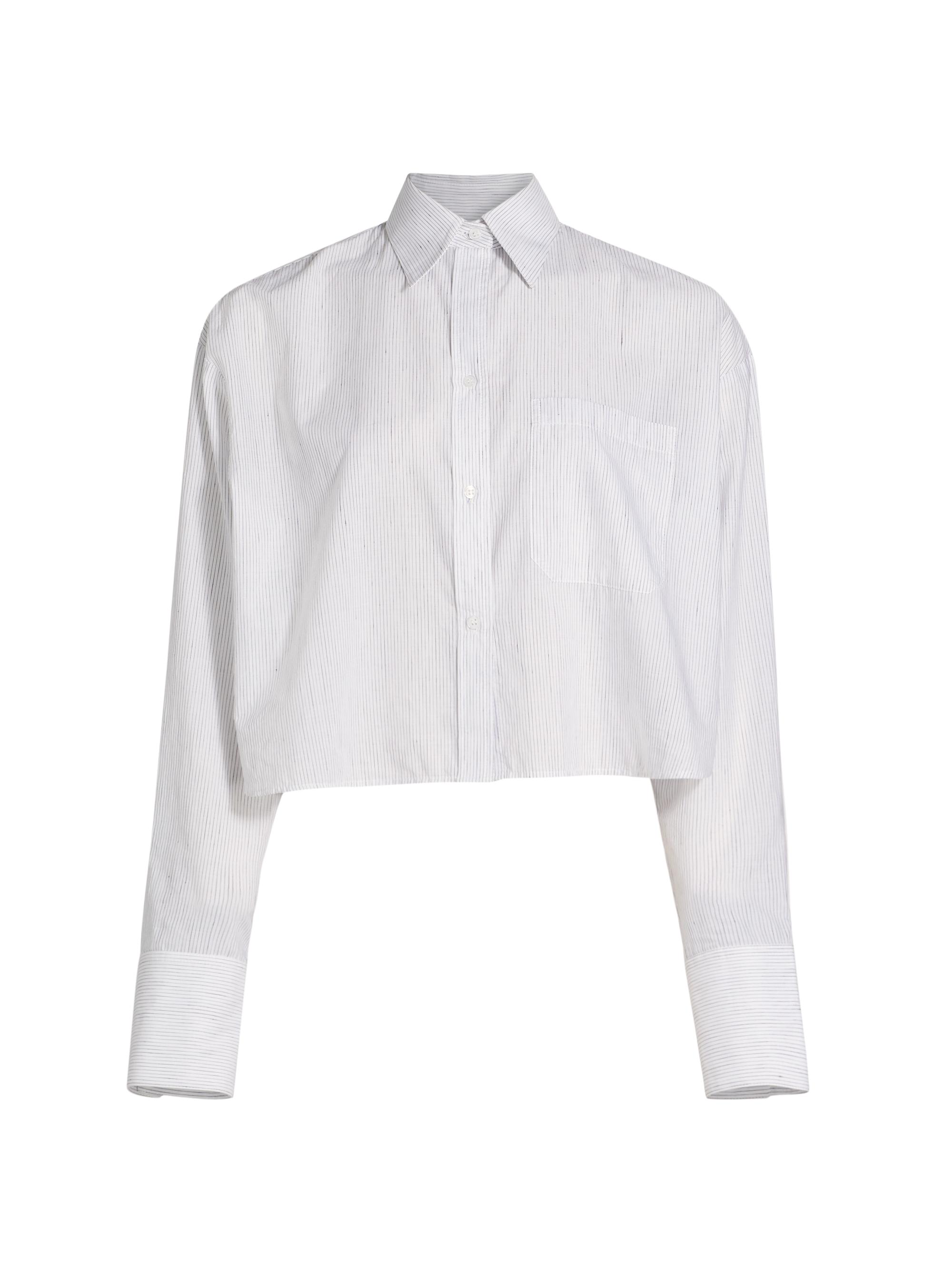 TWP Women's Little Big Joe Button-Front Shirt - White Charcoal