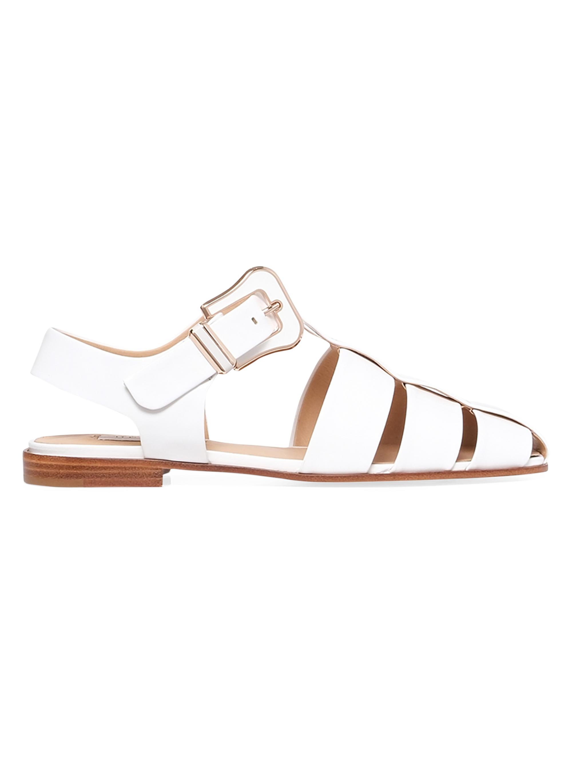 Gabriela Hearst Women's Zoey Leather Sandals - Pearlized White
