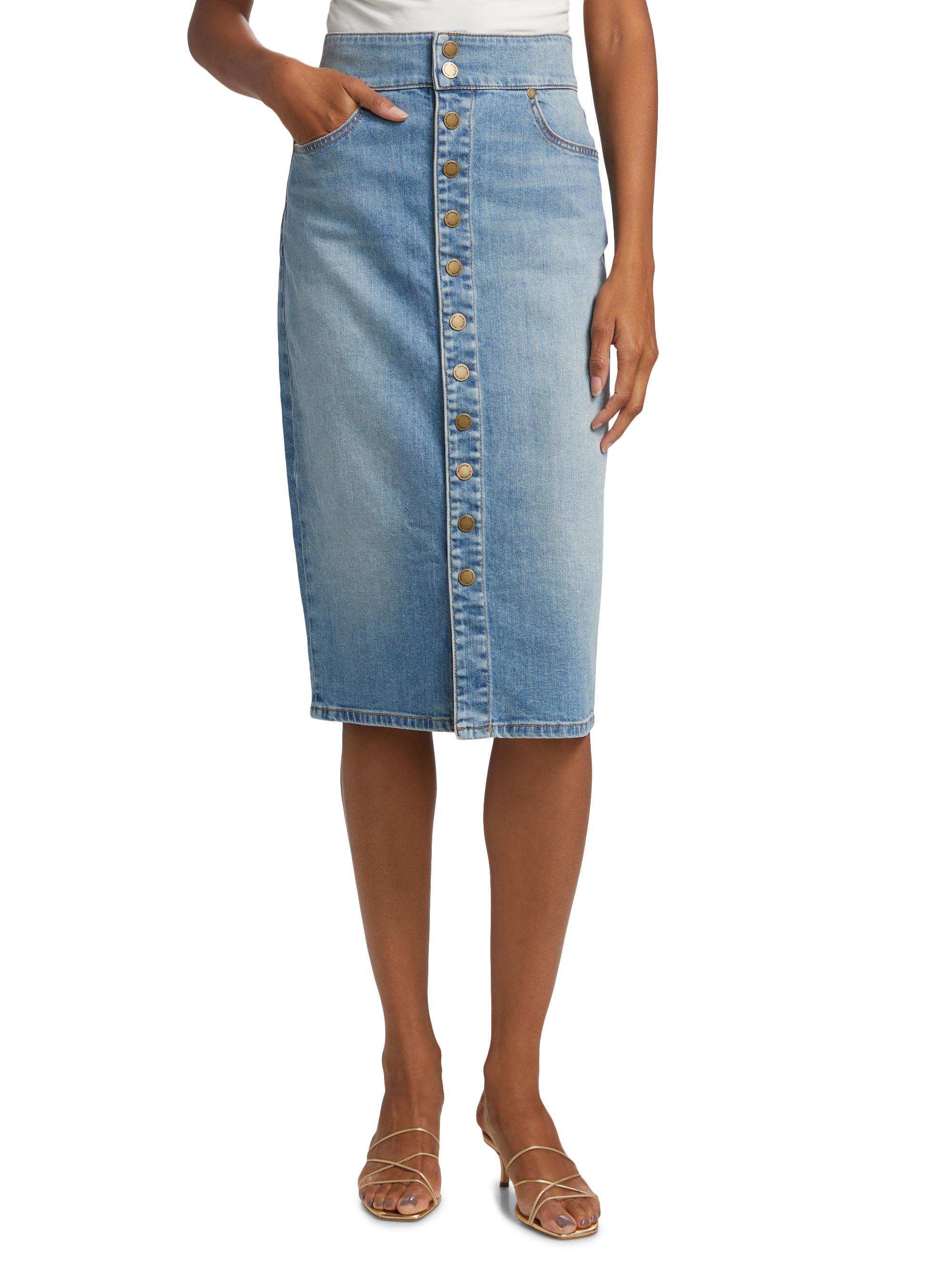 Ramy Brook Karter Stretch Denim Midi-Skirt | Saks Fifth Avenue