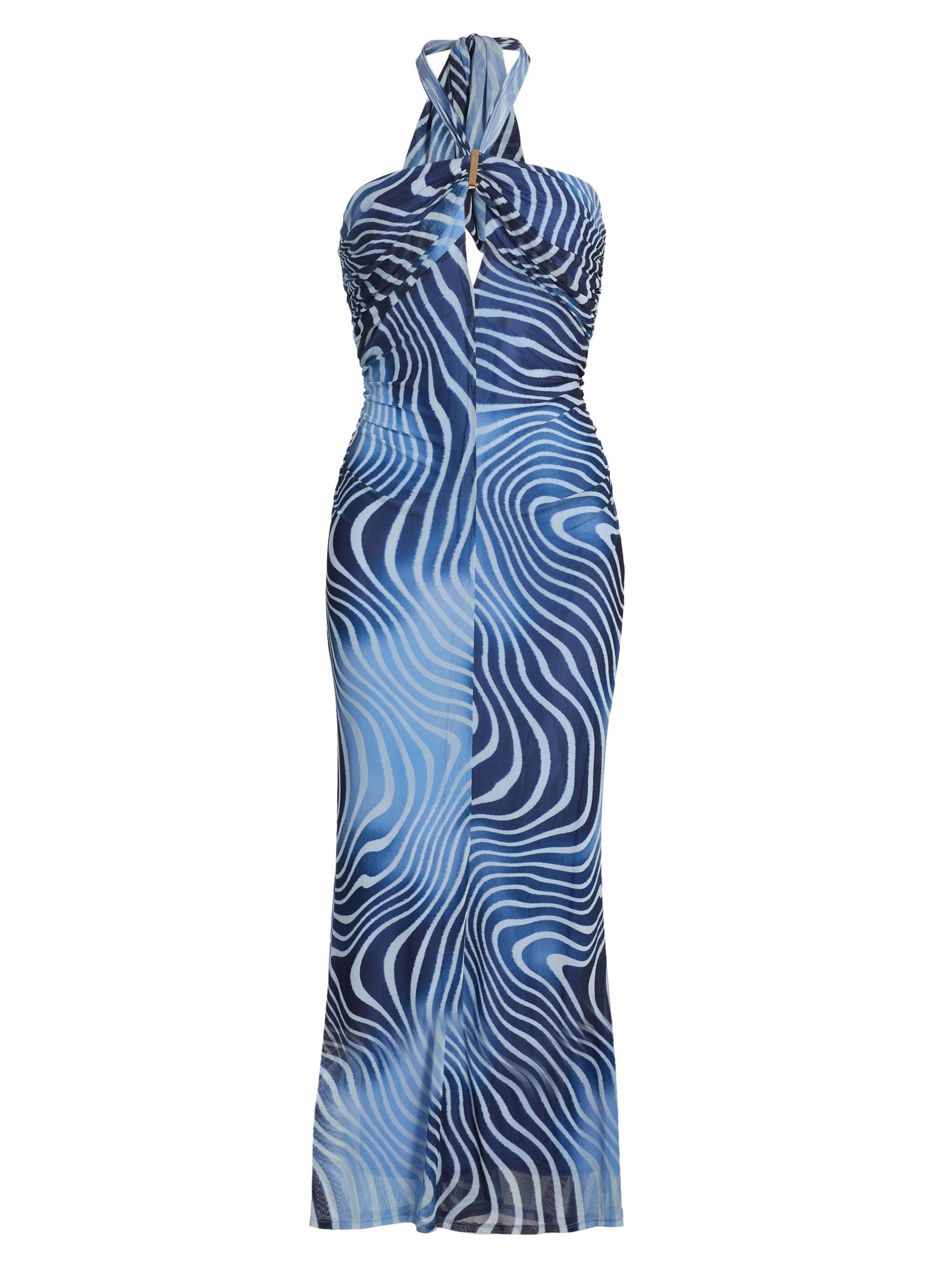 halter neck scarf mini dress Pelagia Halter Scarf Tie Mini Dress White main image 0