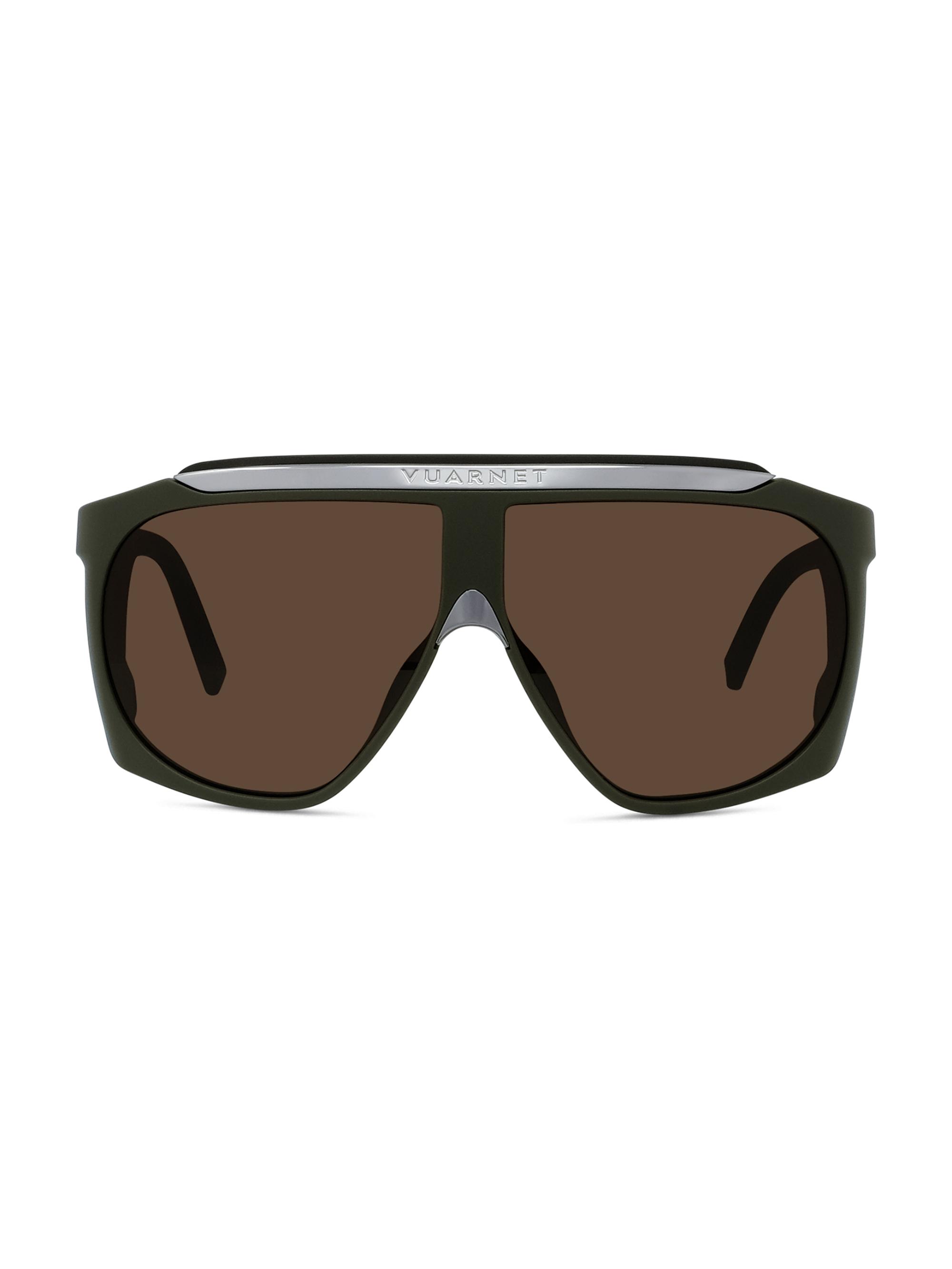 Vuarnet Men's Altitude 01 68MM Mask Sunglasses - Dark Green Brown