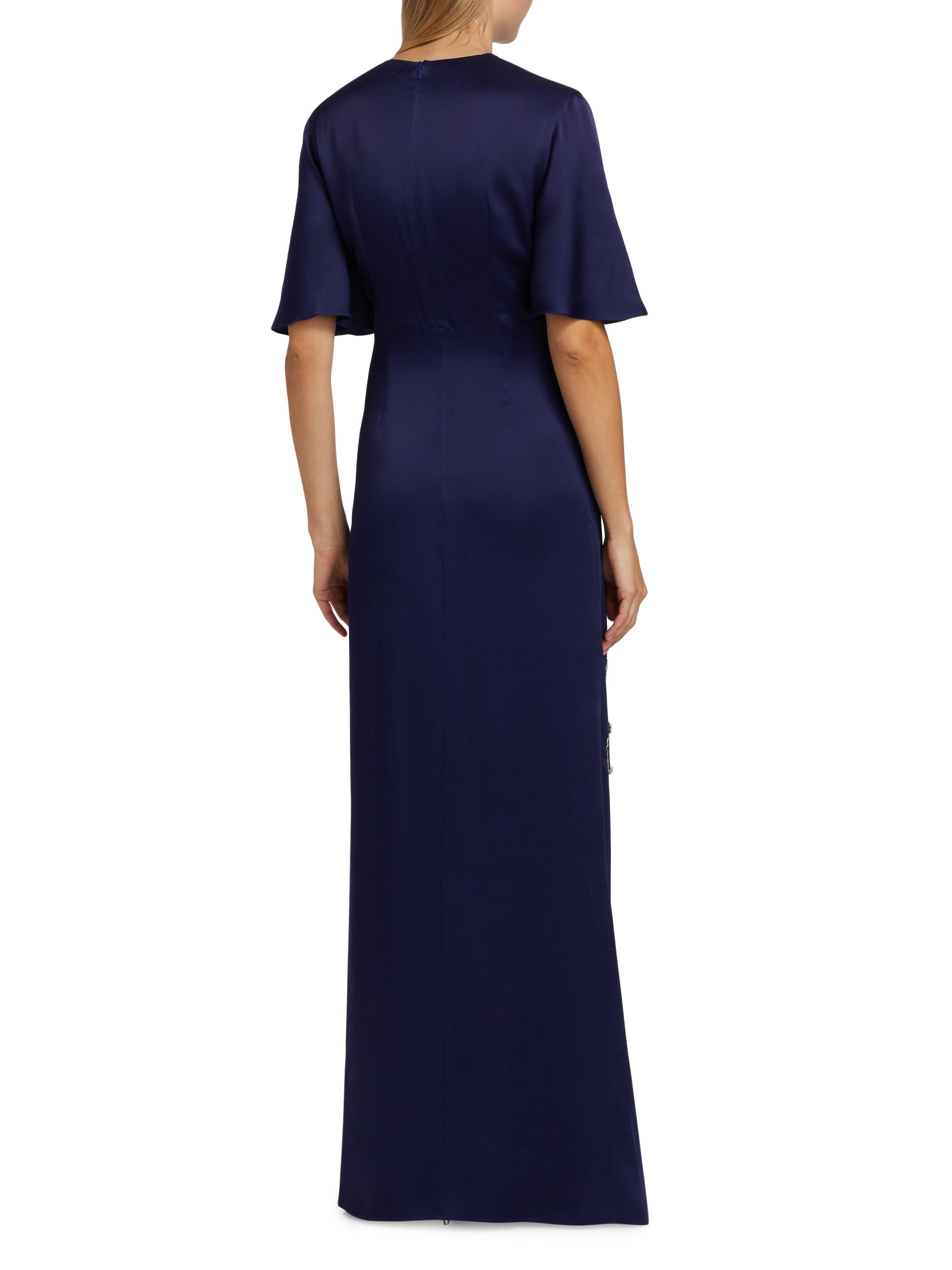 Erdem Embellished Draped Short-Sleeve Gown | Saks Fifth Avenue