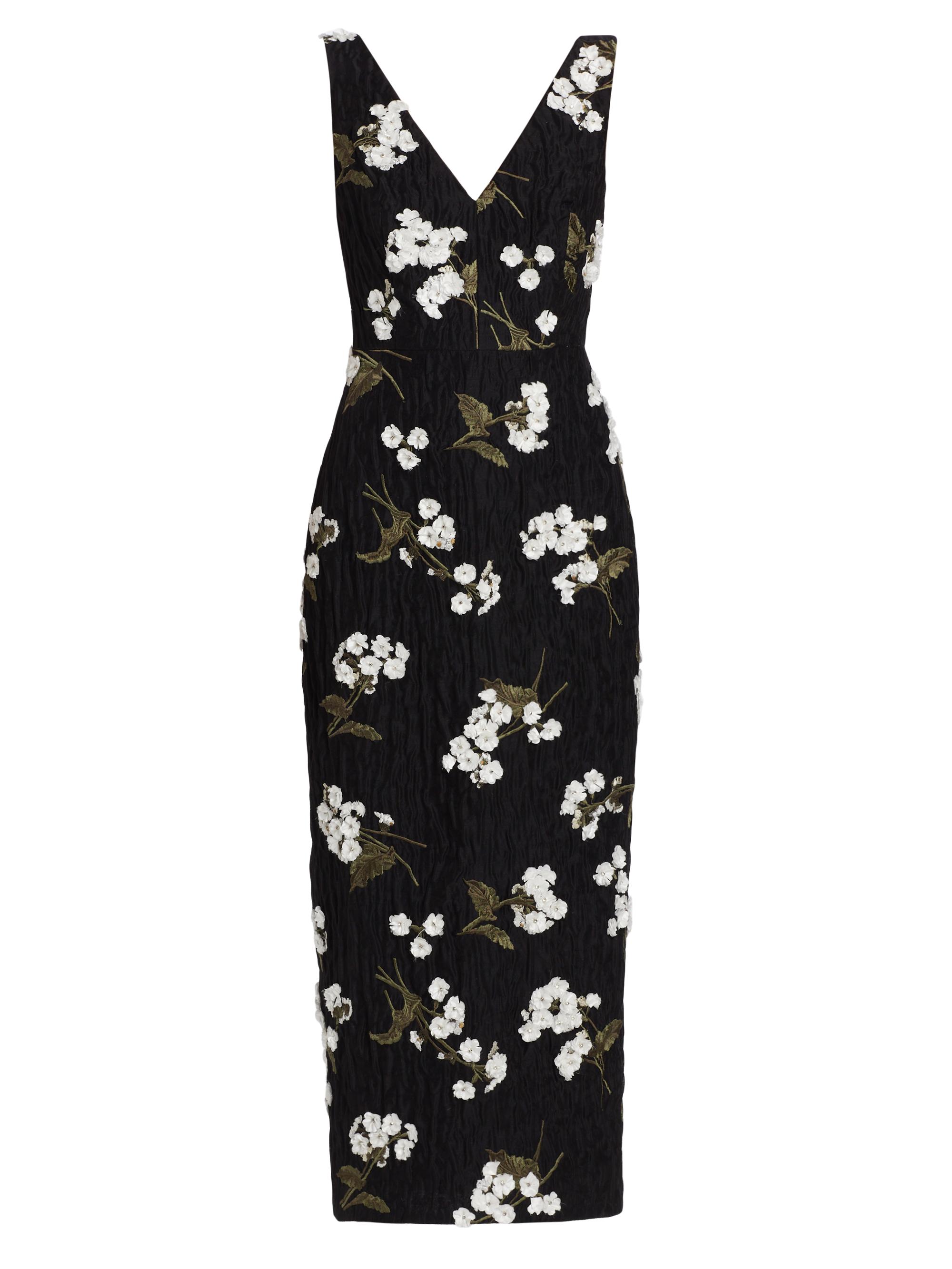 Erdem Women's Floral Sleeveless Midi Cocktail Dress - Black