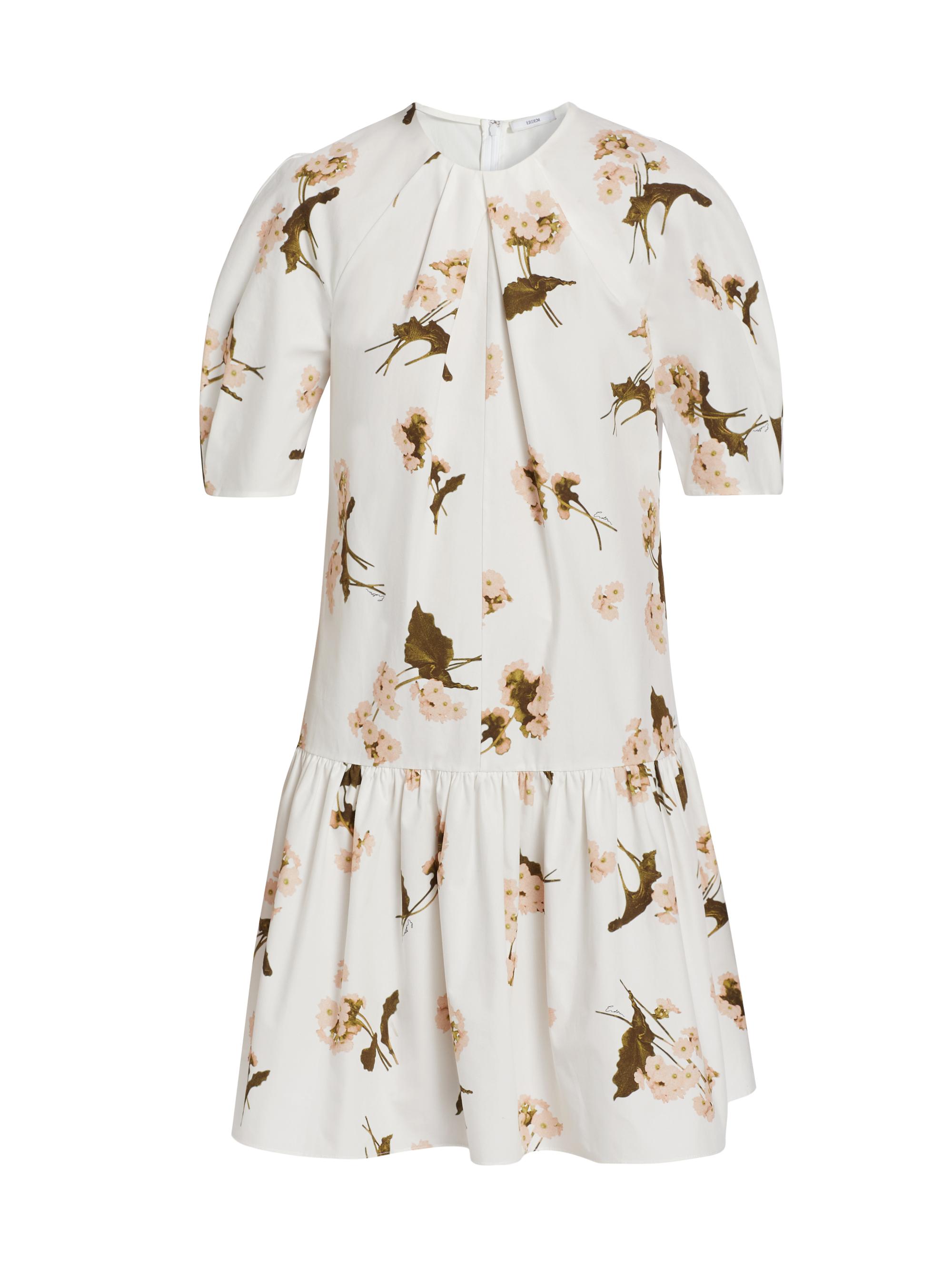 Erdem Women's Floral Puff-Sleeve Minidress - Elena Garden White