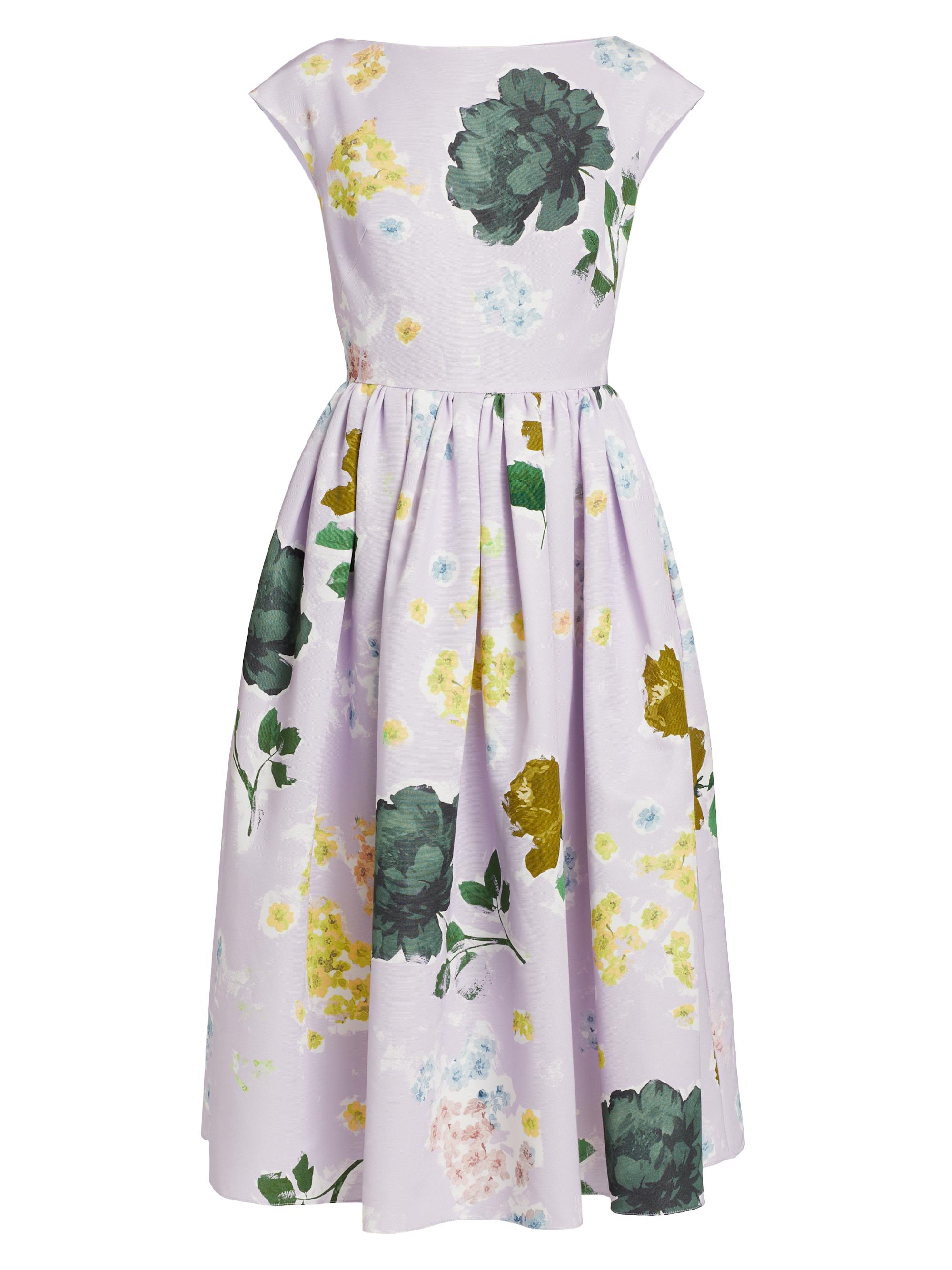 Erdem Women's Floral Full-Skirt Midi-Dress - Margot Floral Lilac
