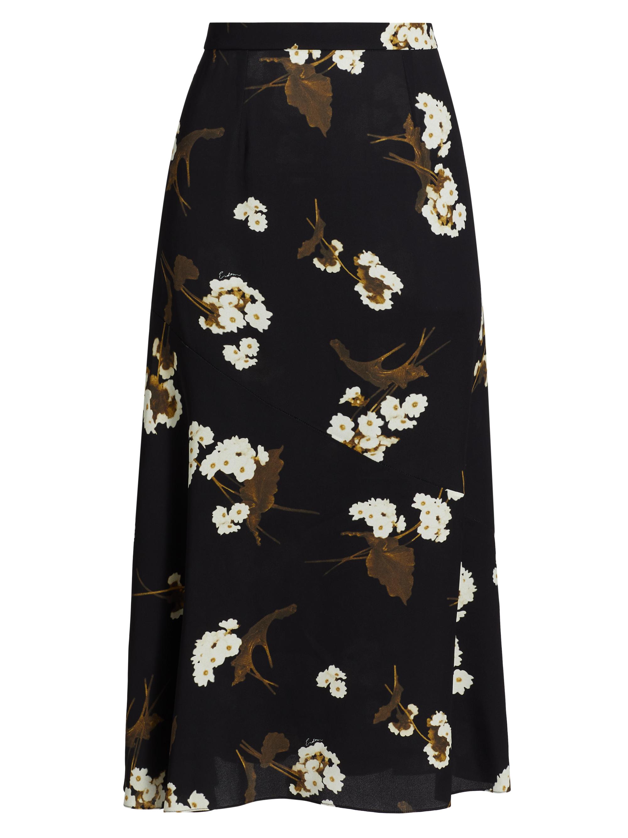 Erdem Women's Floral A-Line Midi-Skirt - Elena Garden Black