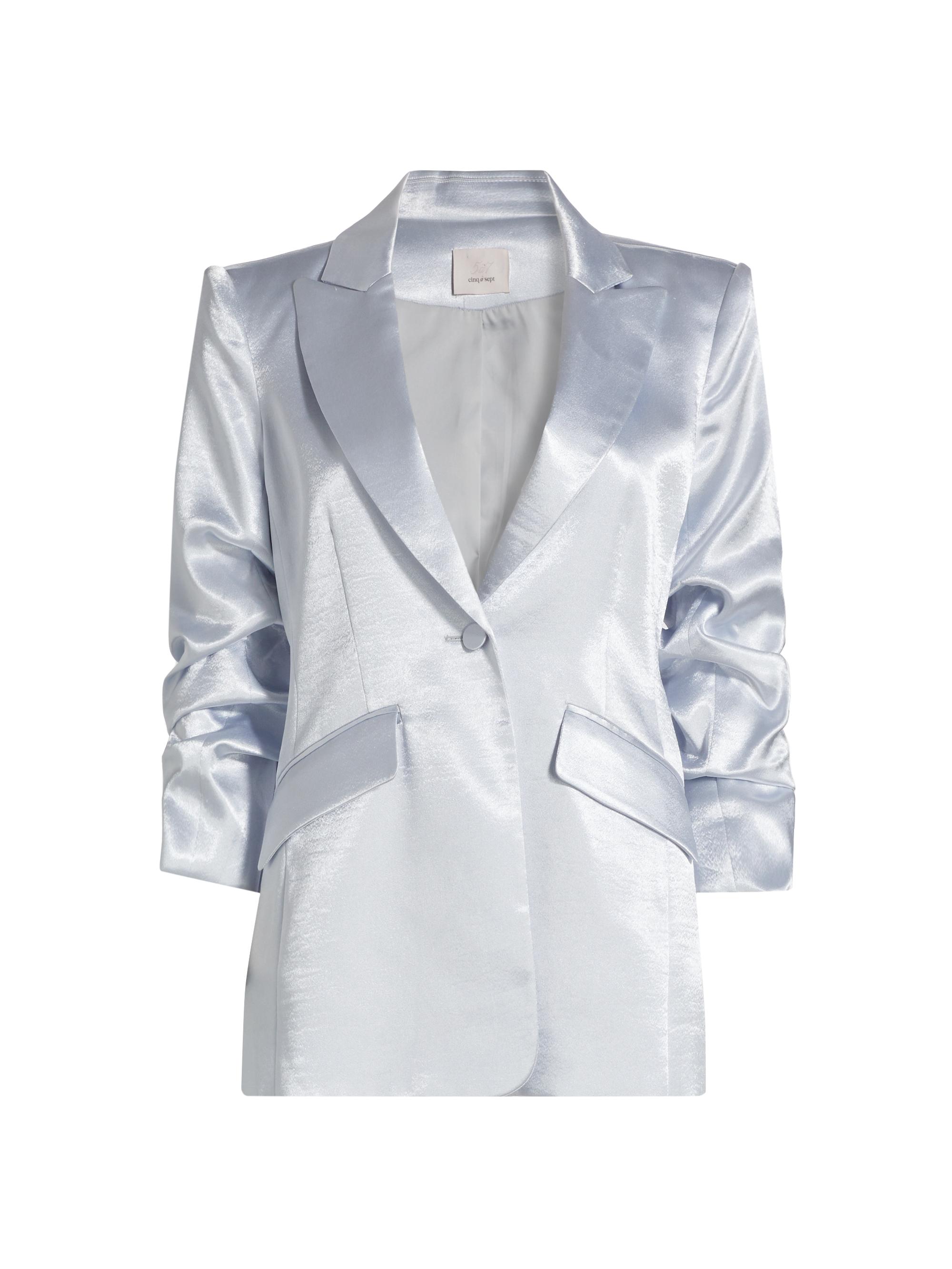 CINQ A SEPT Women's Cheyenne Scrunched Satin Blazer - Mercury