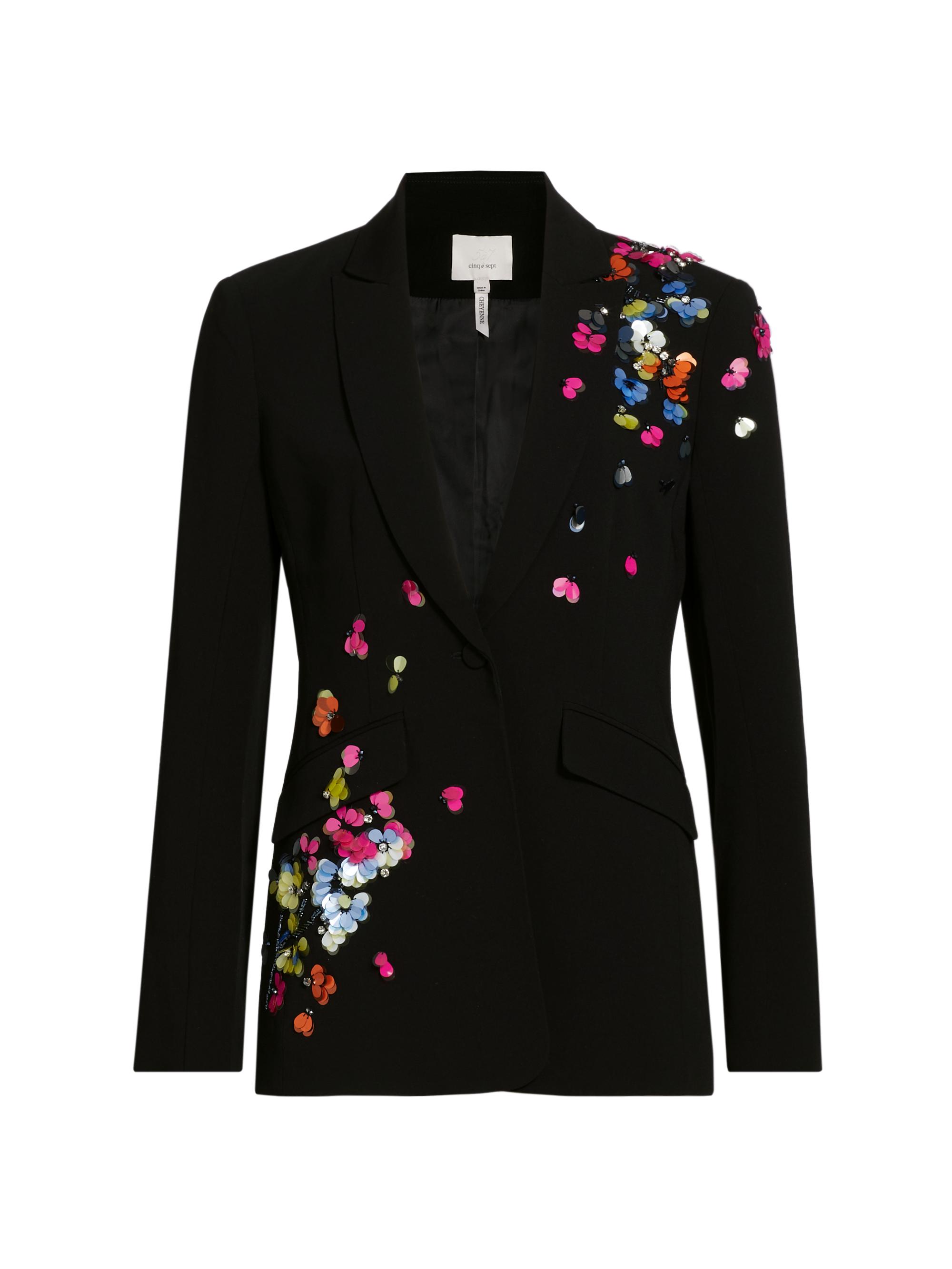 CINQ A SEPT Women's Paillette Vines Cheyenne Blazer - Black Multi