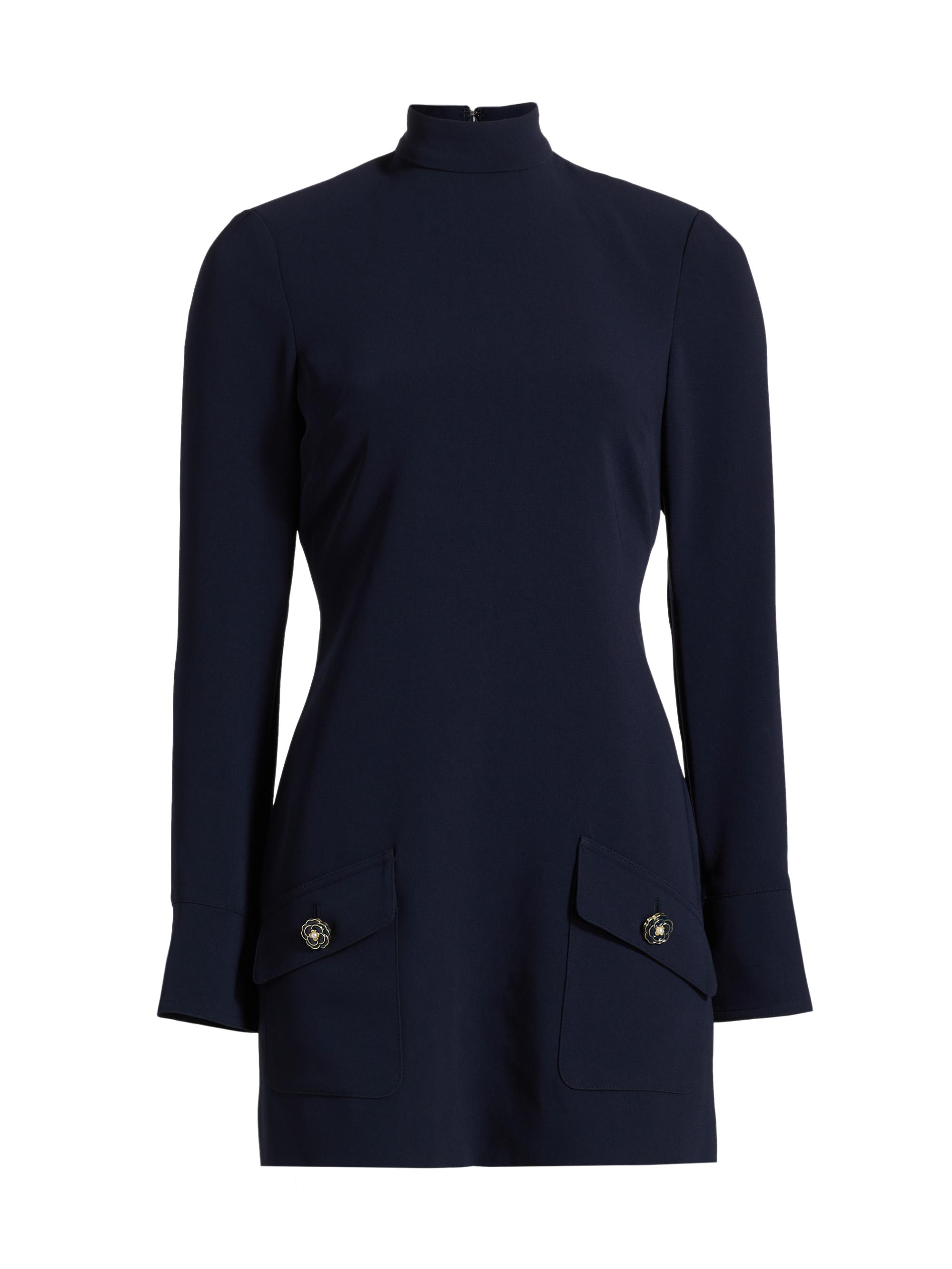 CINQ A SEPT Women's Ida Mock Turtleneck Minidress - Navy