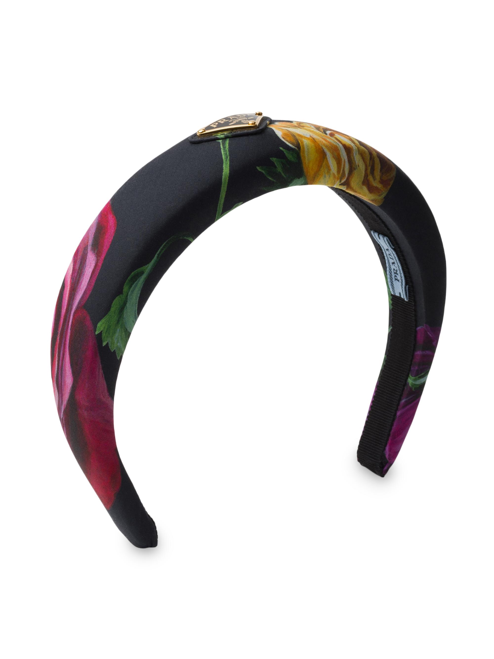 Prada Women's Printed Fabric Headband - Black Multicolor