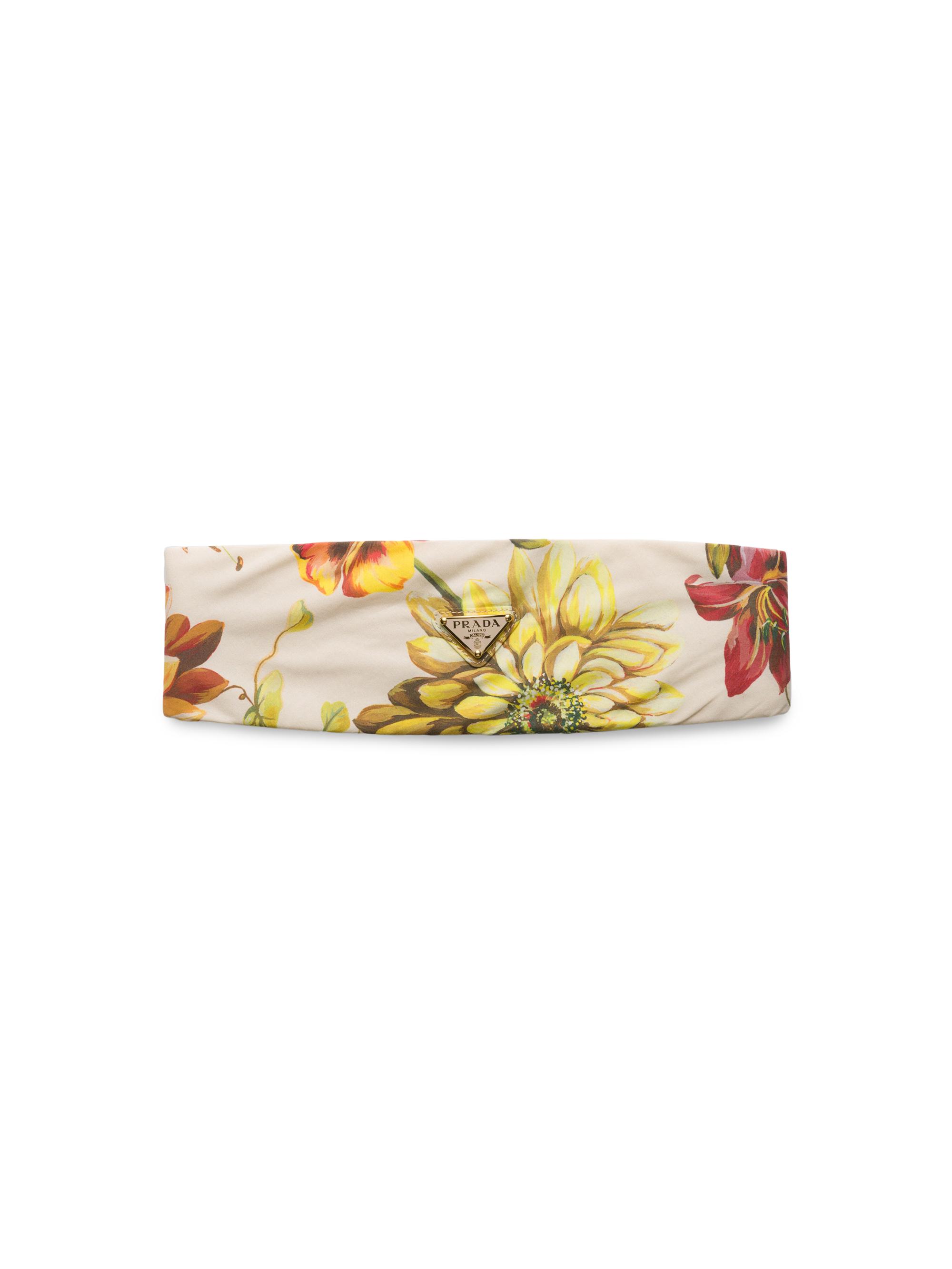 Prada Women's Printed Fabric Headband - Beige Khaki