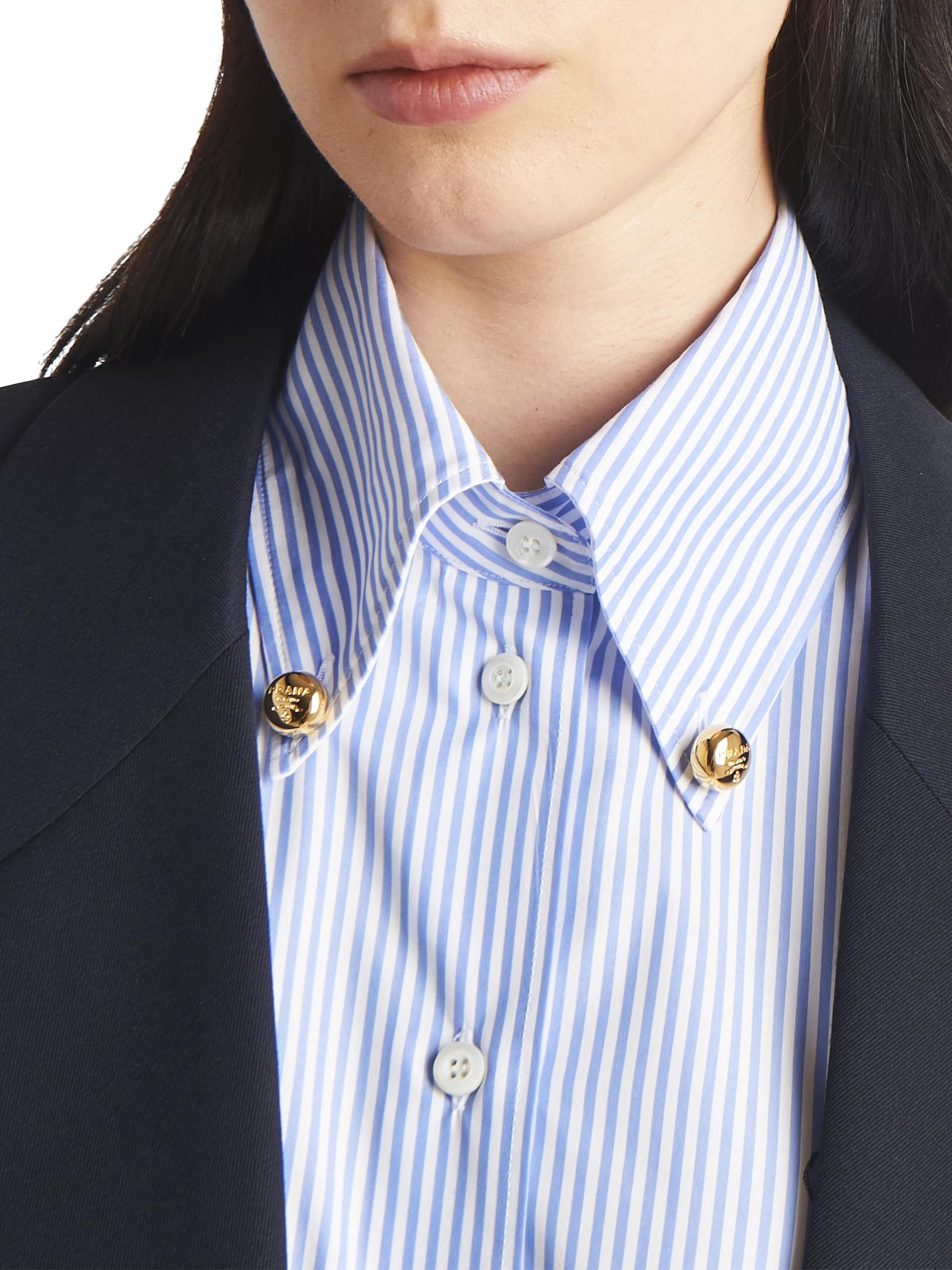 Prada Embroidered Striped Shirt | Saks Fifth Avenue