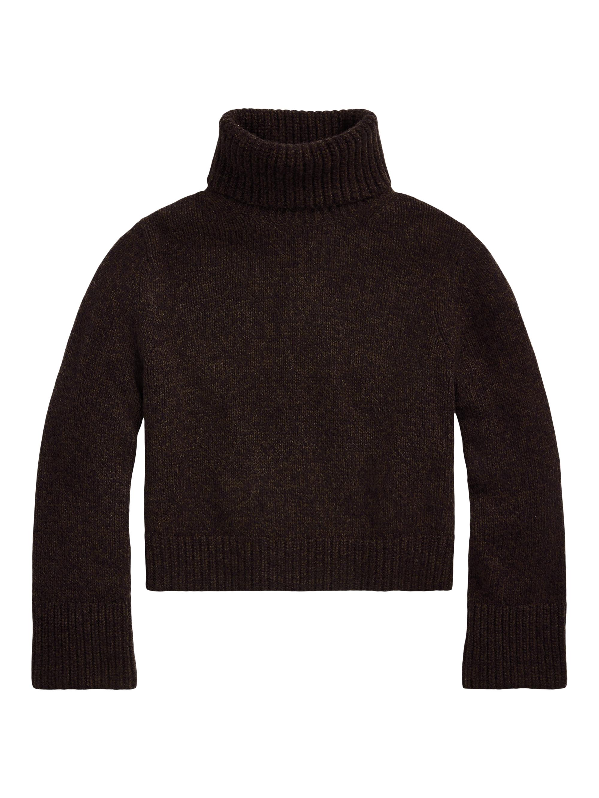 Polo Ralph Lauren Women's Wool-Cashmere Turtleneck Sweater - Dark Brown Marl