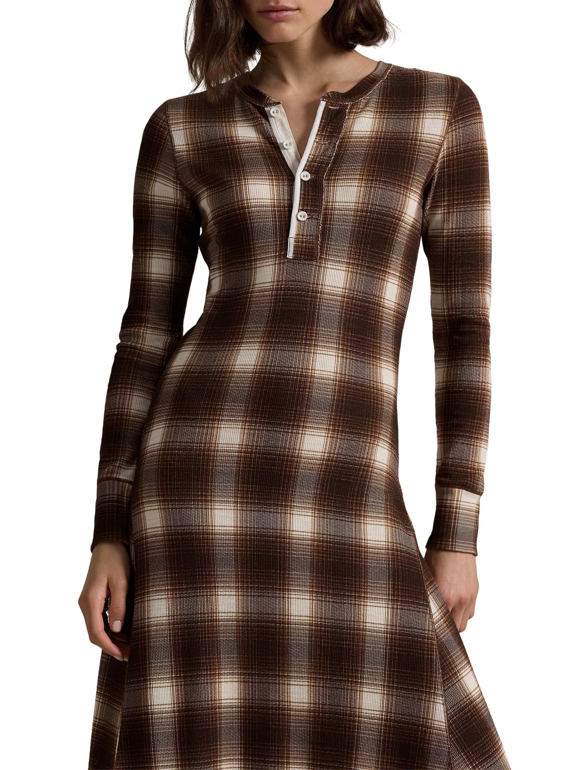 Long Sleeve Henley Maxi Dress