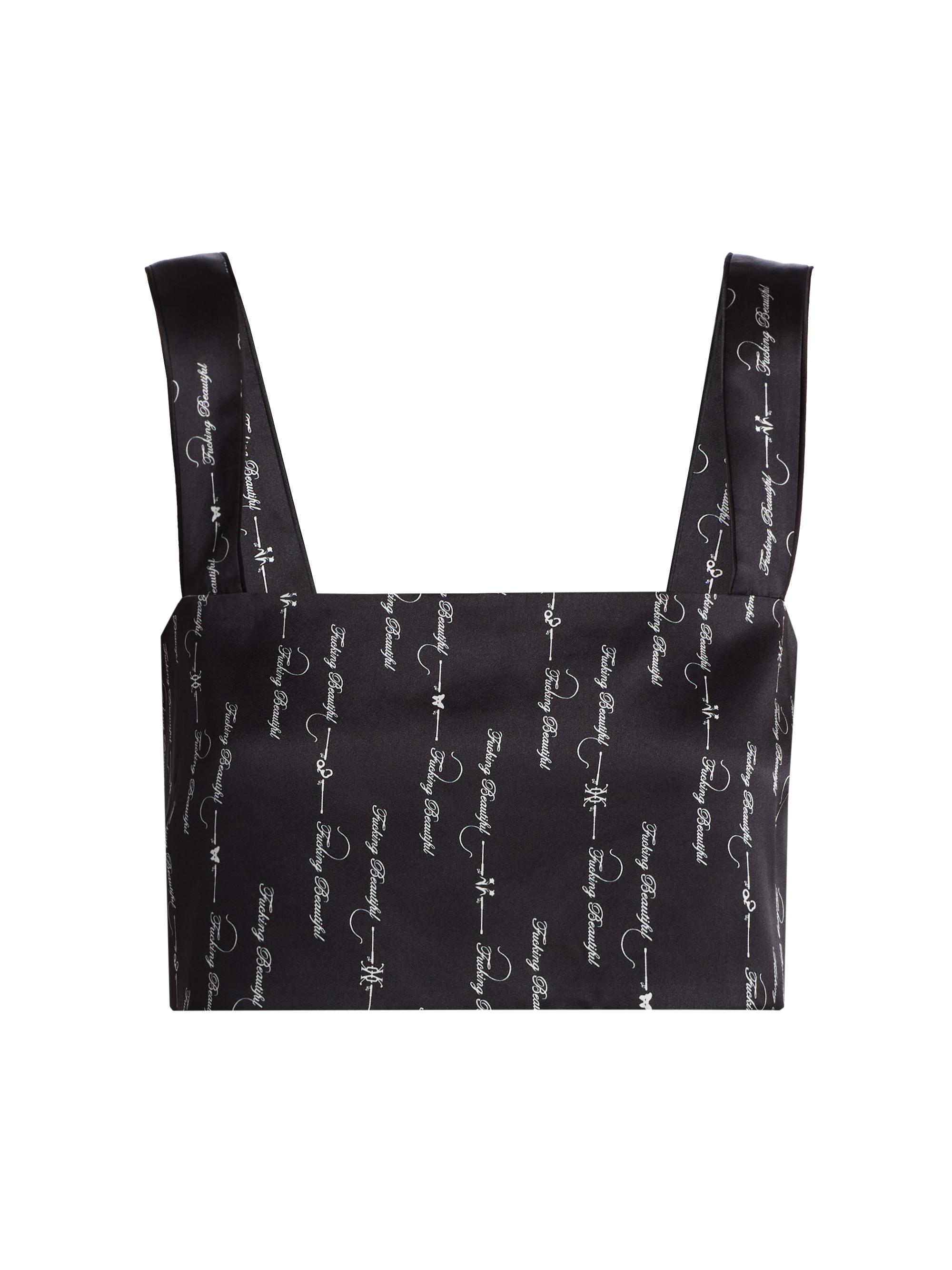 Kiki de Montparnasse Women's Beautiful Silk Lounge Crop Top - Black White