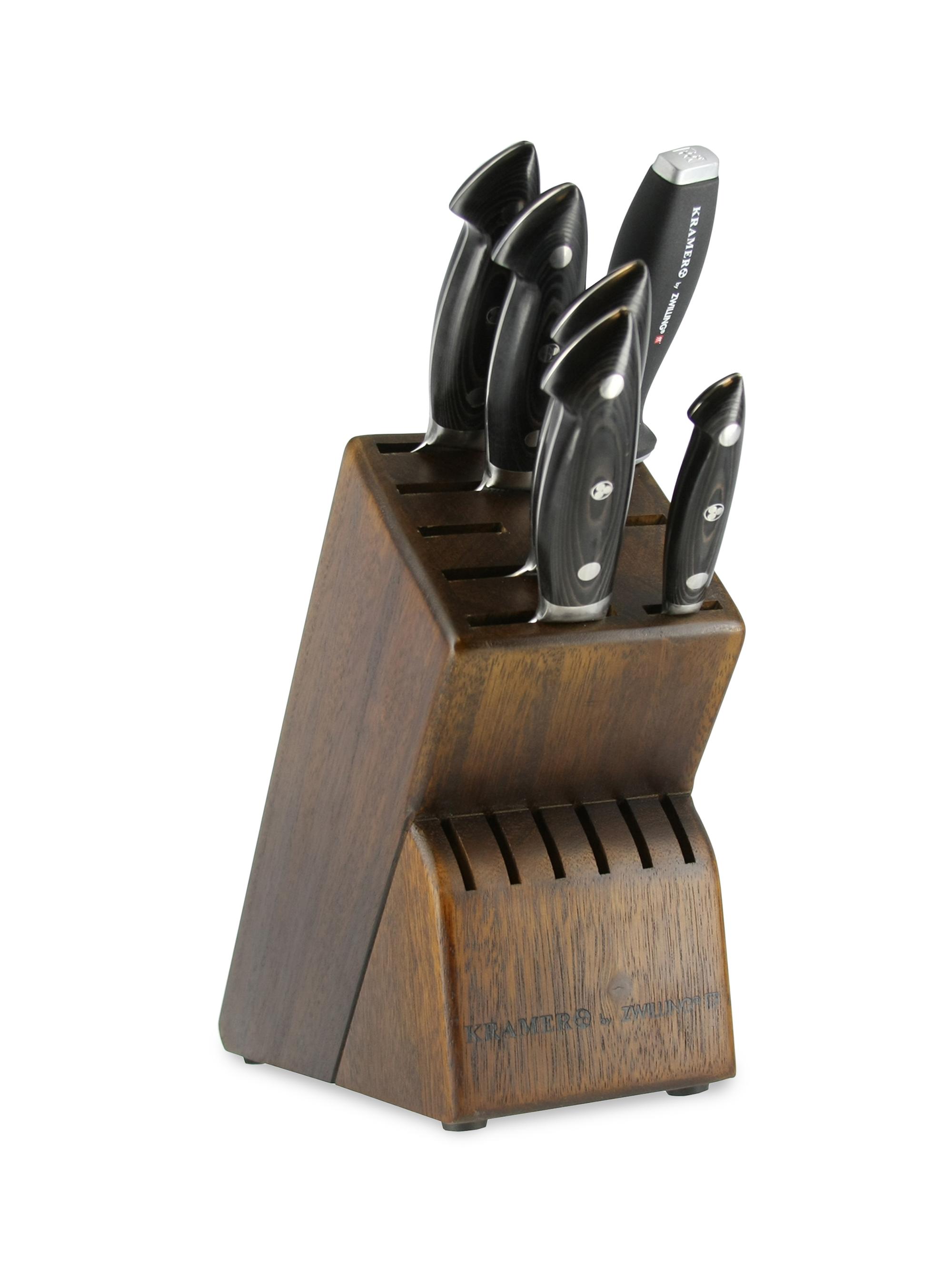 ZWILLING J.A. Henckels Bob Kramer Euroline Damascus Collection 7 Piece Knife Block Set - Black